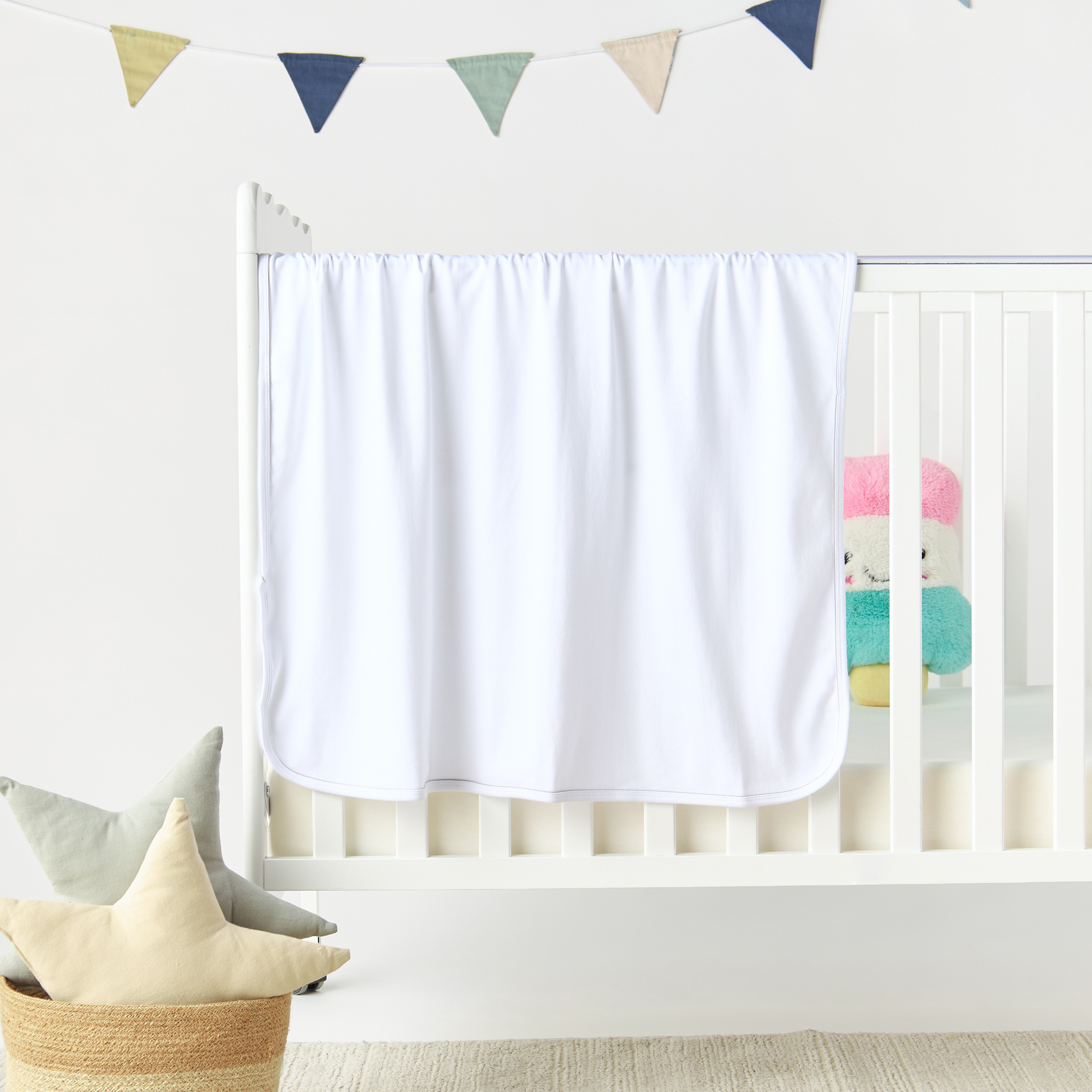 Juniors Solid Receiving Blanket with Piping Detail - 80x80 cm-baby-nursery-blanketsandswaddles-receivingblankets-image-1