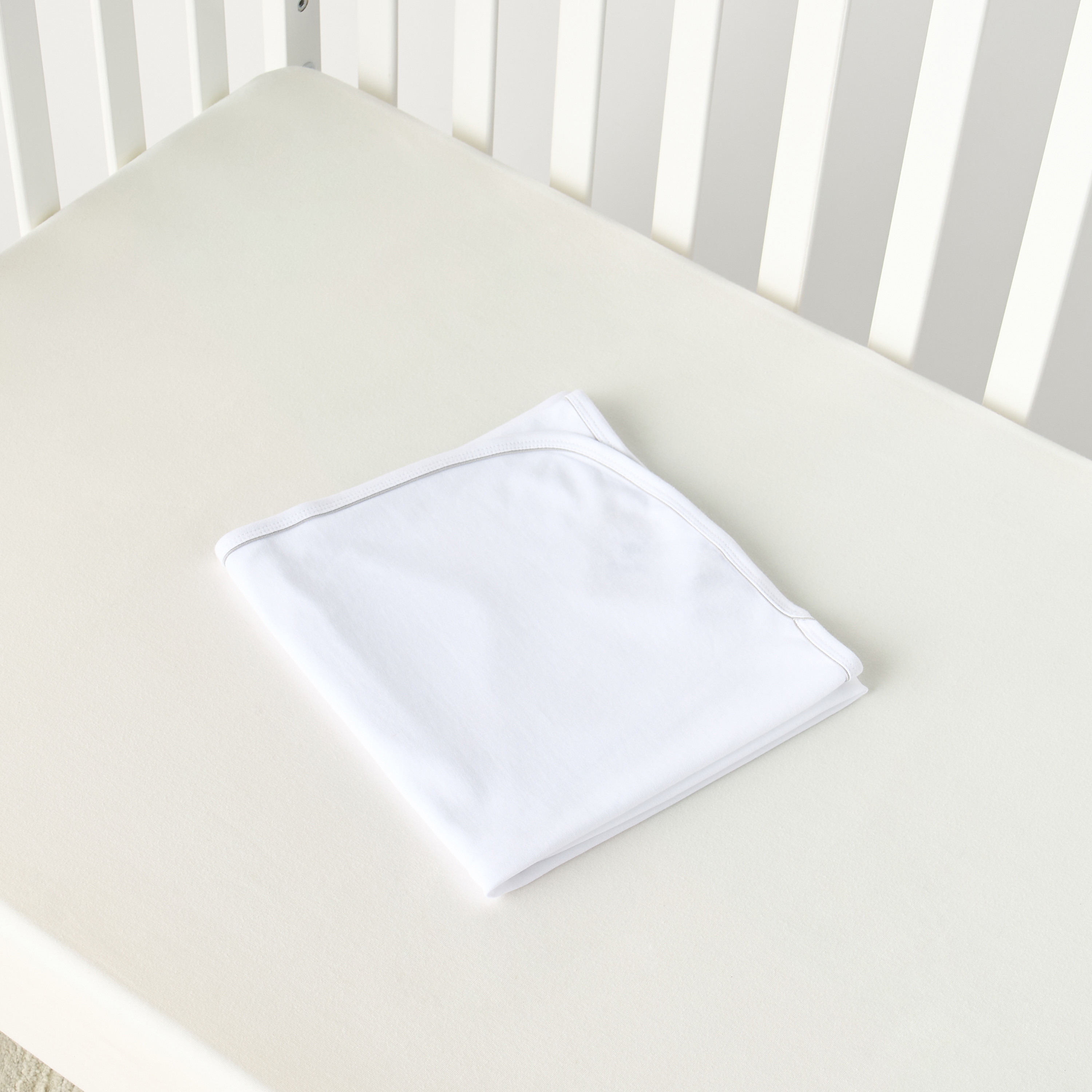 Juniors Solid Receiving Blanket with Piping Detail - 80x80 cm-baby-nursery-blanketsandswaddles-receivingblankets-image-4