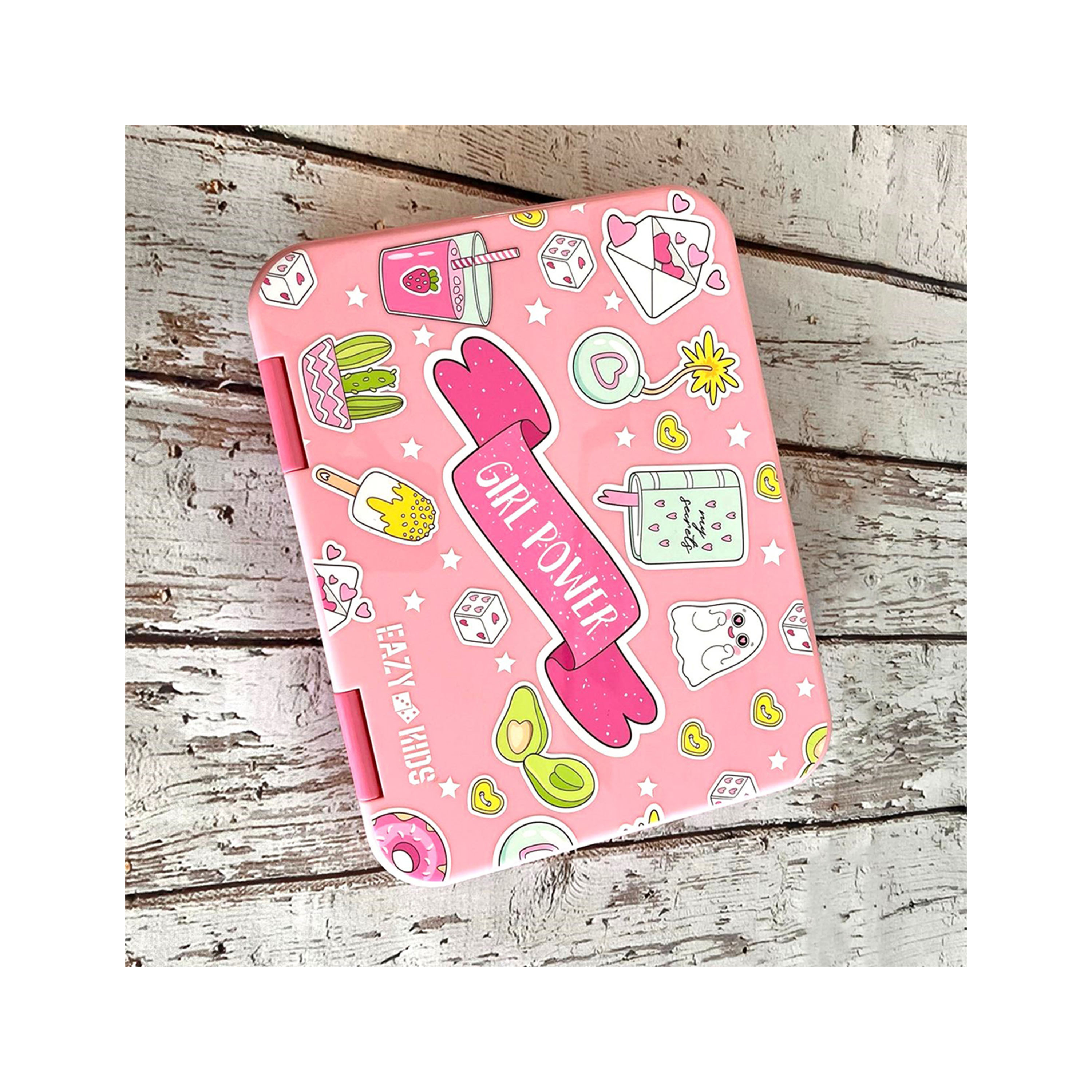 Eazy Kids 5 & 4 Convertible Bento Lunch Box with Sandwich Cutter Set - Girl Power - 1050 ml-school-lunchessentials-lunchboxes-image-9