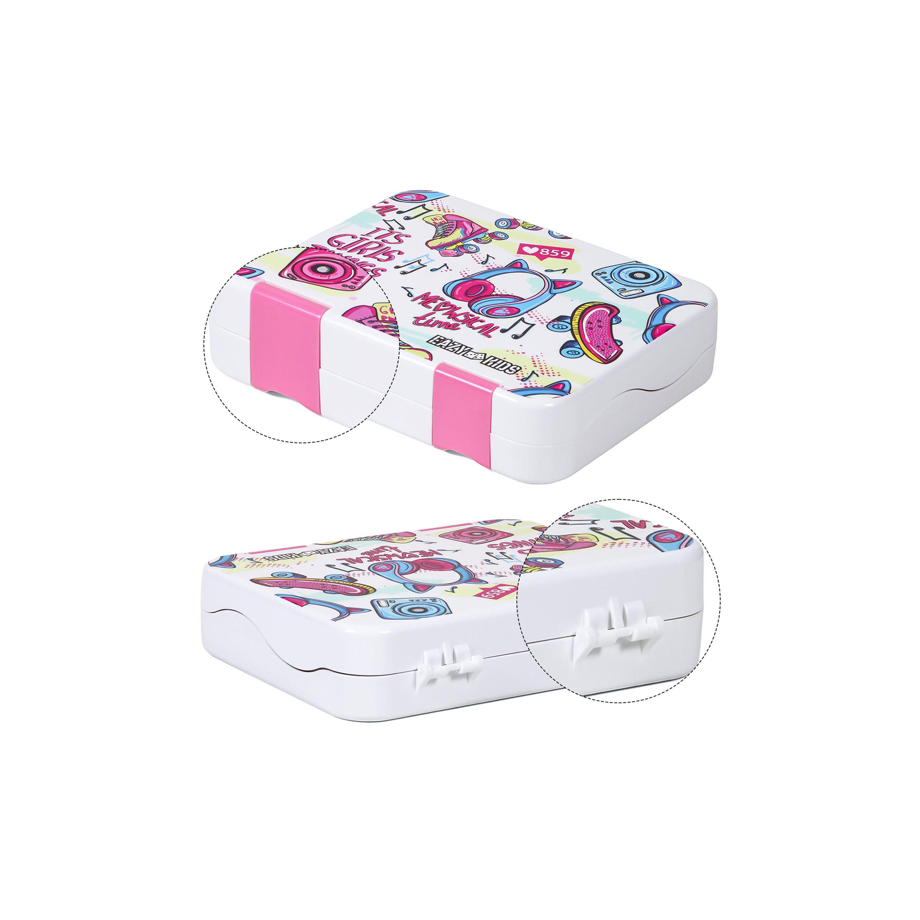 Eazy Kids 5 & 4 Convertible Bento Lunch Box with Sandwich Cutter Set - Its Girls Things - 1050 ml-school-lunchessentials-lunchboxes-image-11