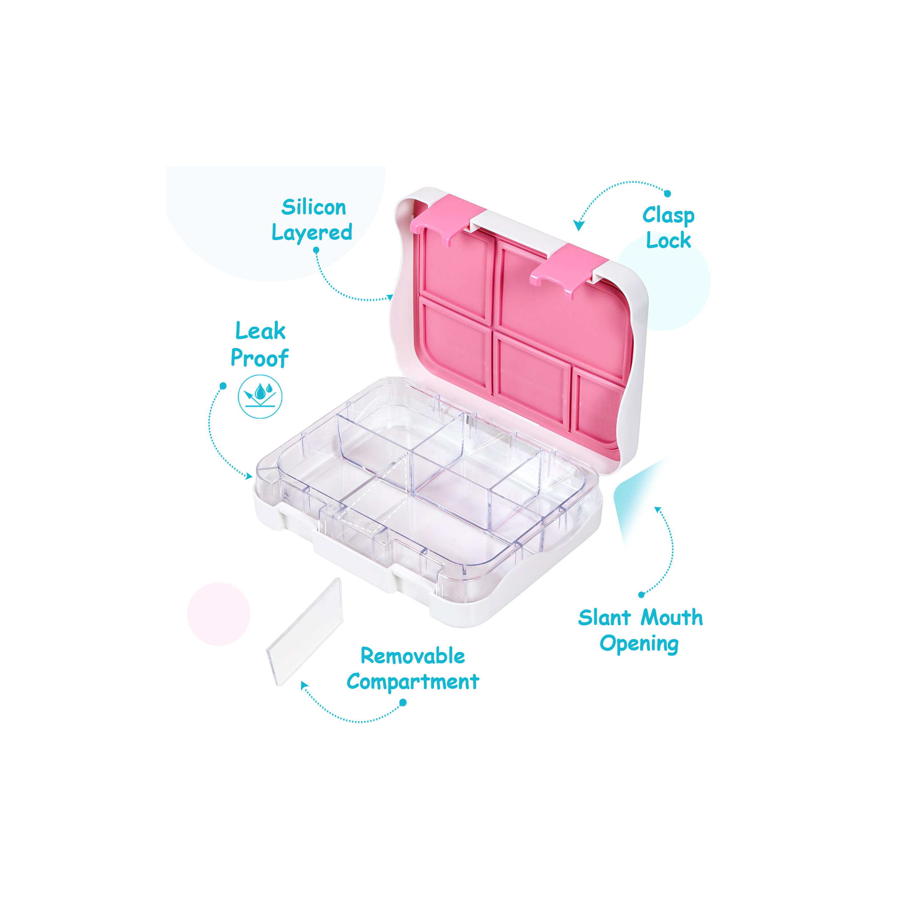 Eazy Kids 5 & 4 Convertible Bento Lunch Box with Sandwich Cutter Set - Its Girls Things - 1050 ml-school-lunchessentials-lunchboxes-image-6