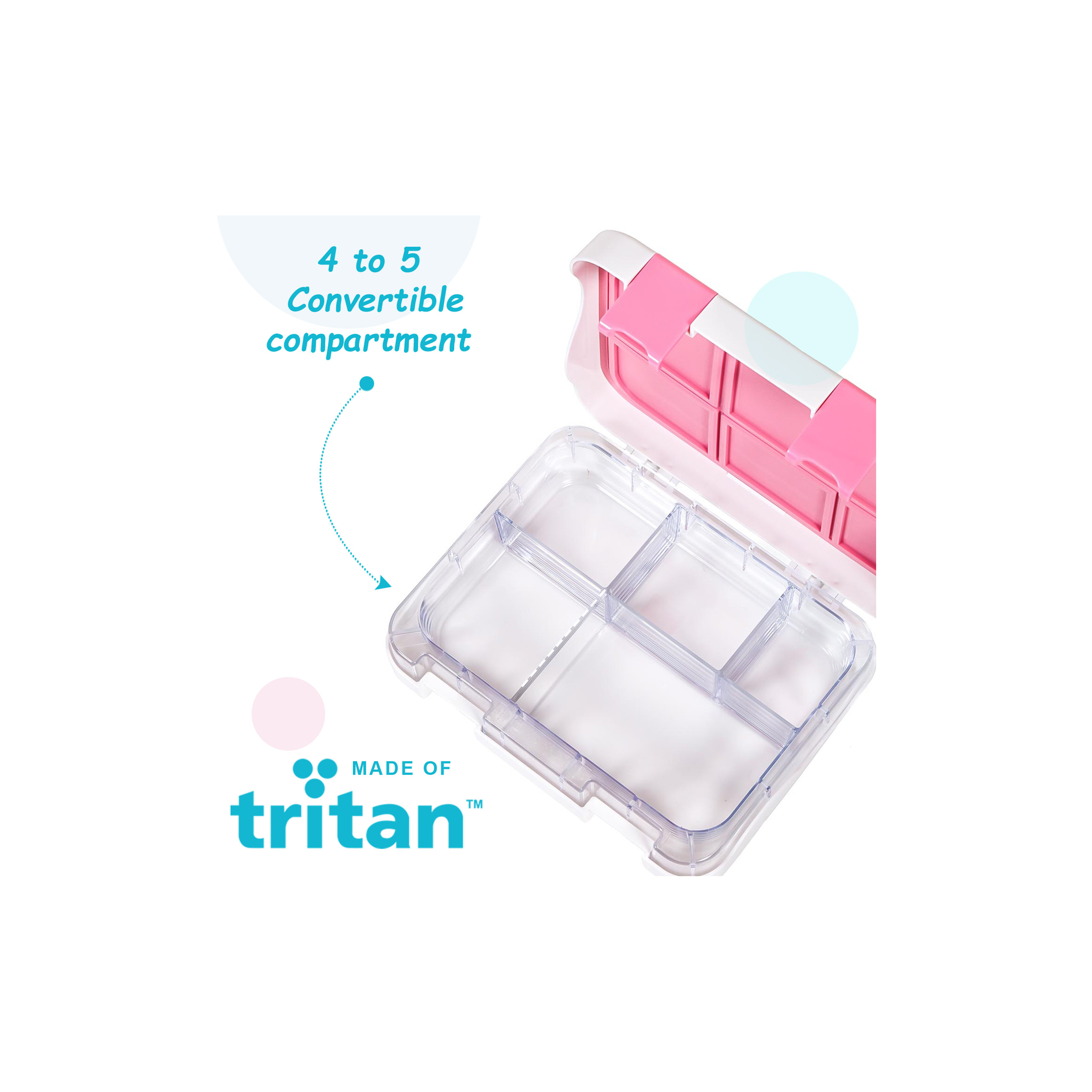 Eazy Kids 5 & 4 Convertible Bento Lunch Box with Sandwich Cutter Set - Its Girls Things - 1050 ml-school-lunchessentials-lunchboxes-image-7