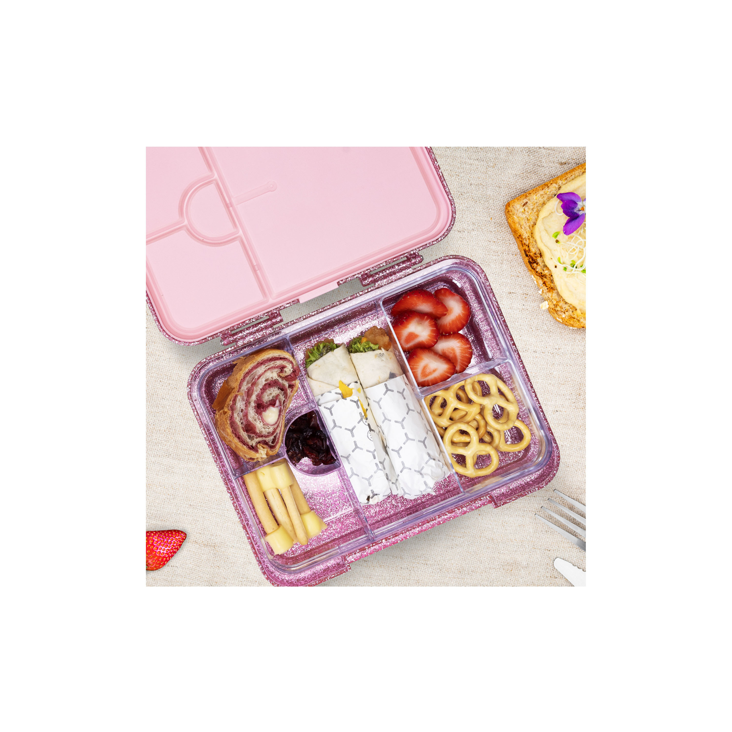 Eazy Kids 6 & 4 Convertible Bento Lunch Box Set, Glitter-school-lunchessentials-lunchboxes-image-9