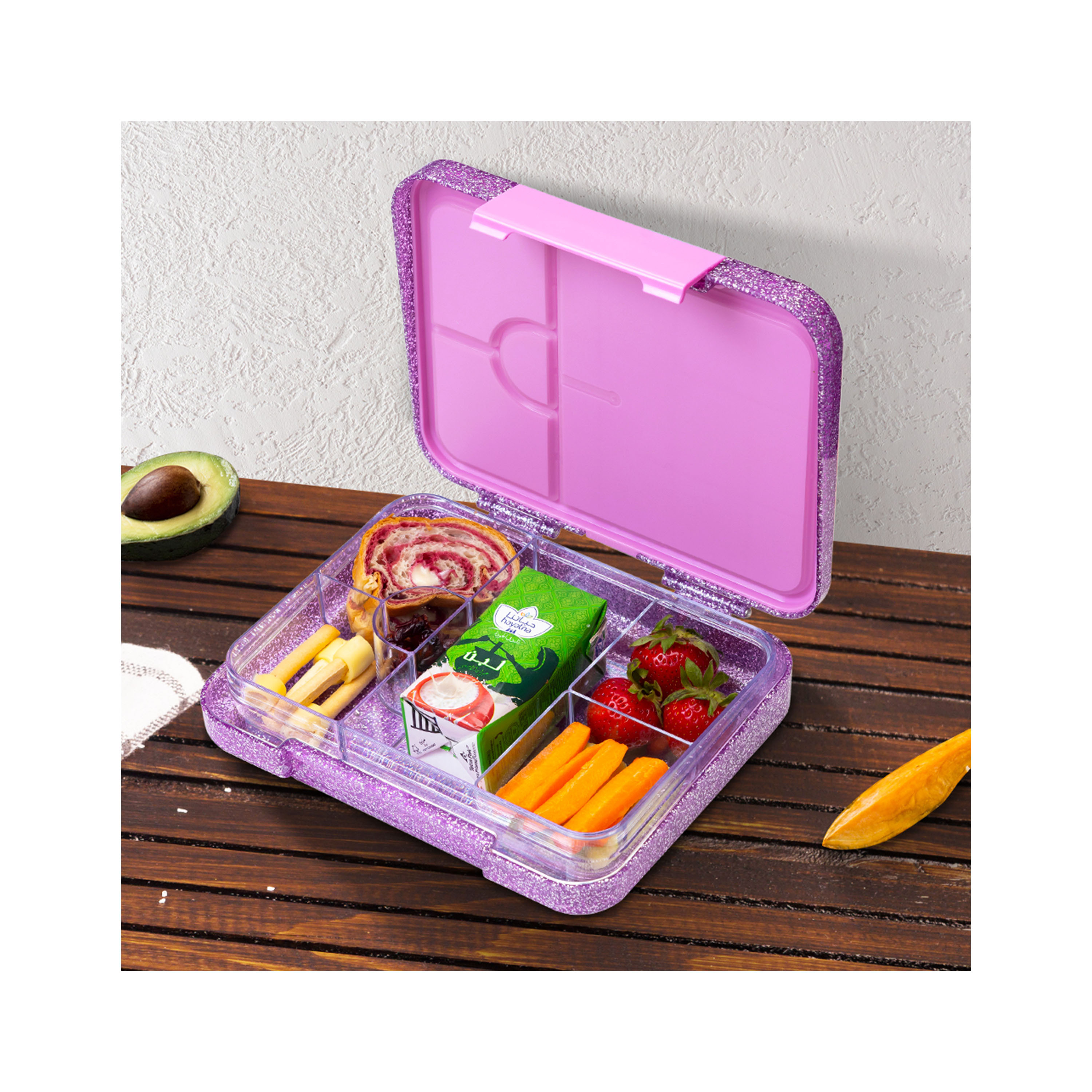 Eazy Kids 6 & 4 Convertible Bento Lunch Box Set, Glitter-school-lunchessentials-lunchboxes-image-4