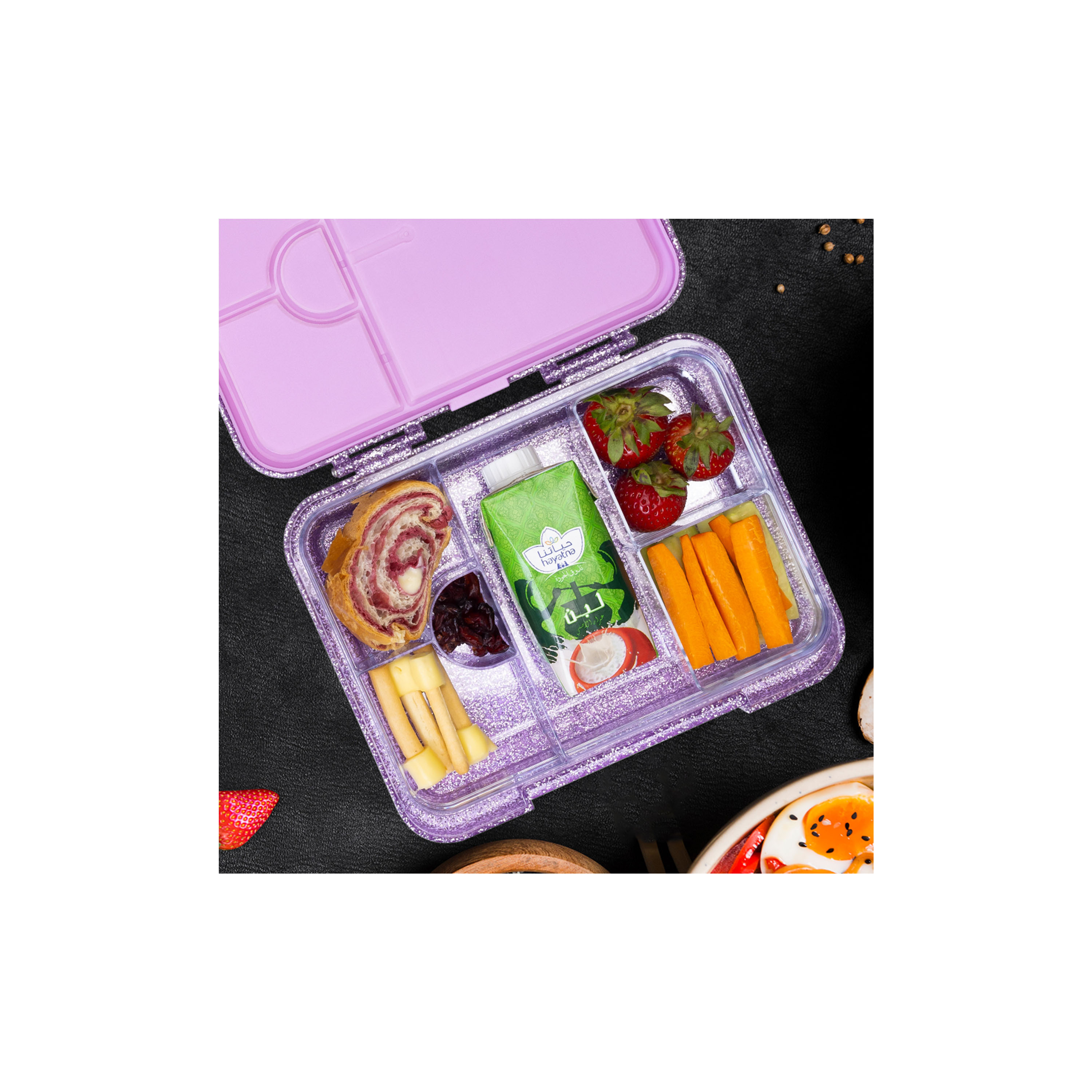 Eazy Kids 6 & 4 Convertible Bento Lunch Box Set, Glitter-school-lunchessentials-lunchboxes-image-8