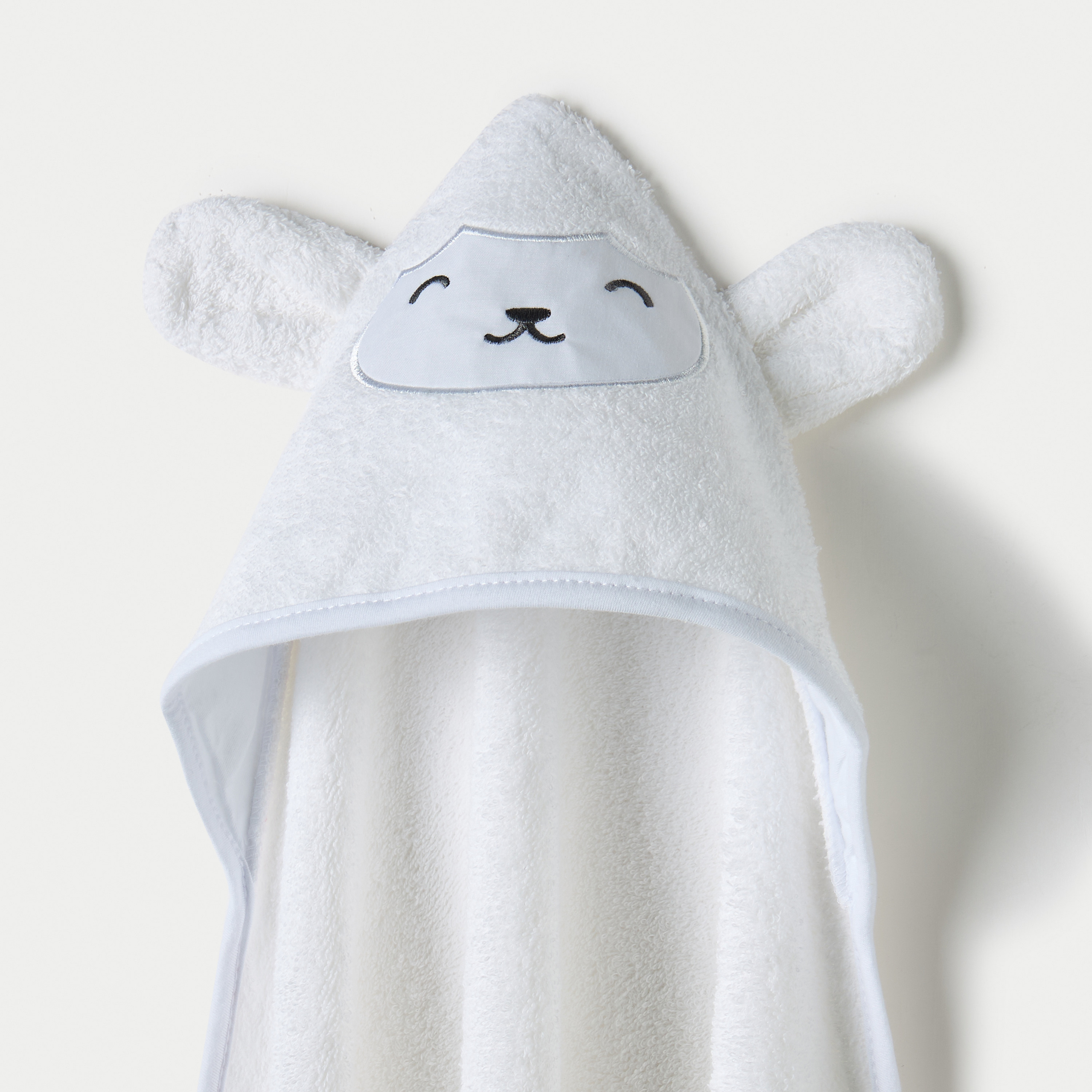 Juniors Sheep Ear Applique Hooded Towel - 76x76 cm-baby-bathandcare-towels-image-2