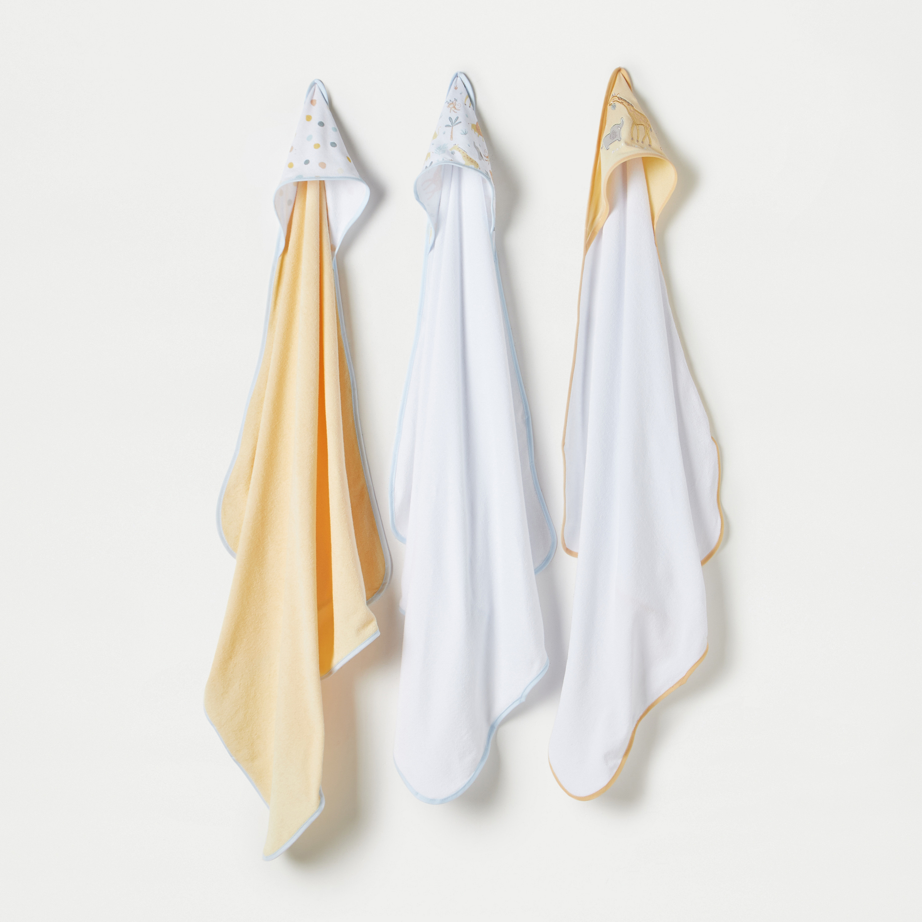 Juniors 3-Piece Printed Hooded Towel Set - 76x76 cm-baby-bathandcare-towels-image-1