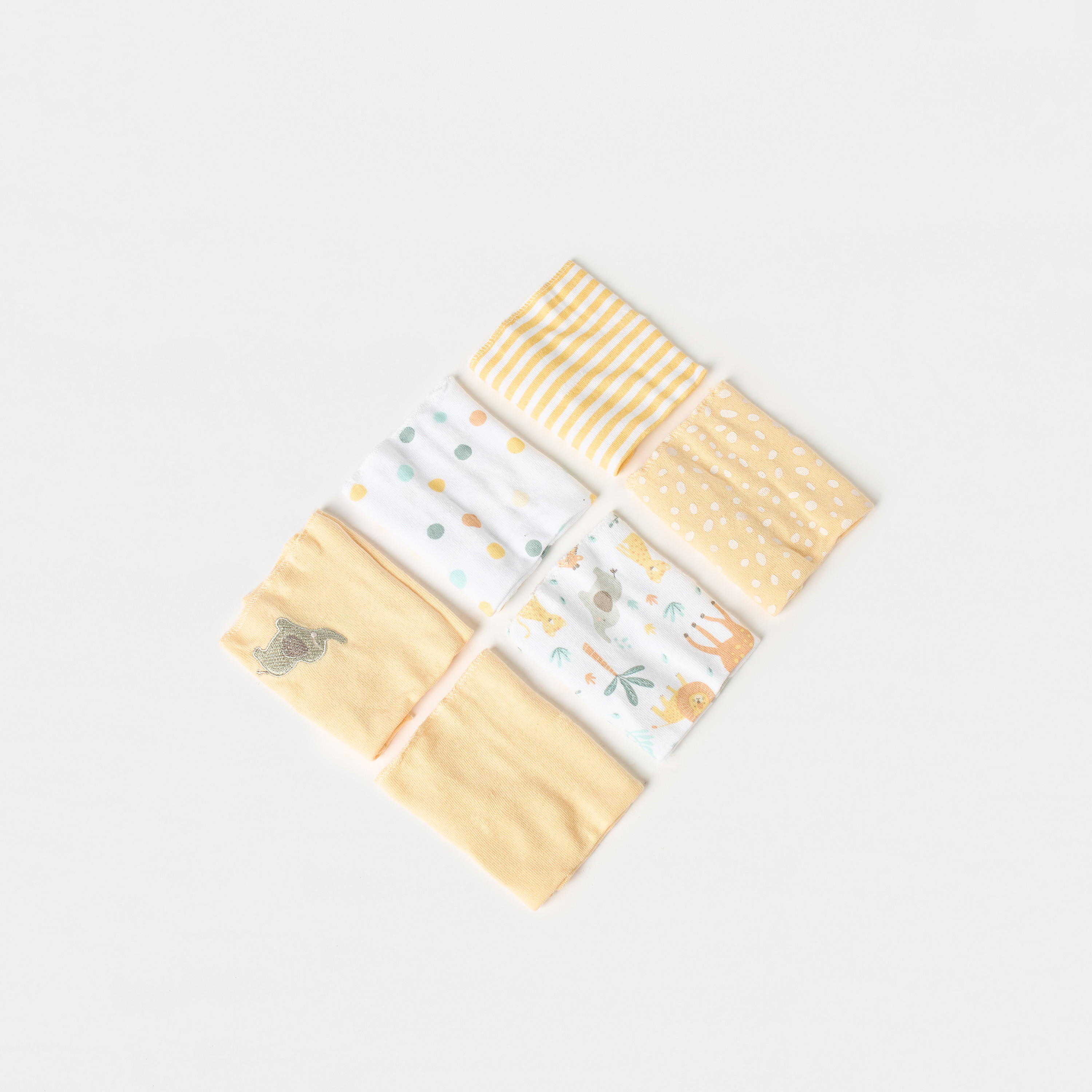 Juniors 6-Piece Safari Print Wash Cloth Set - 25x25 cm-baby-bathandcare-towels-image-1
