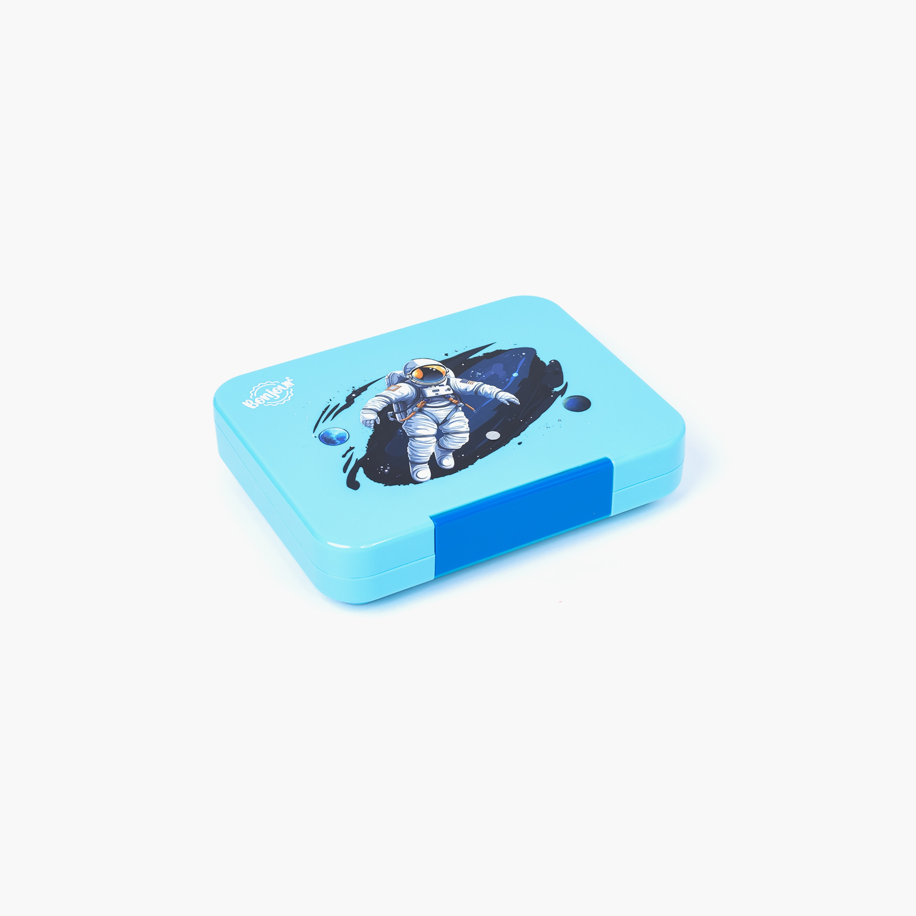 Bonjour 6/4 Compartments Uni Clip Bento Lunch Box, Astronaut, Blue-school-lunchessentials-lunchboxes-image-2