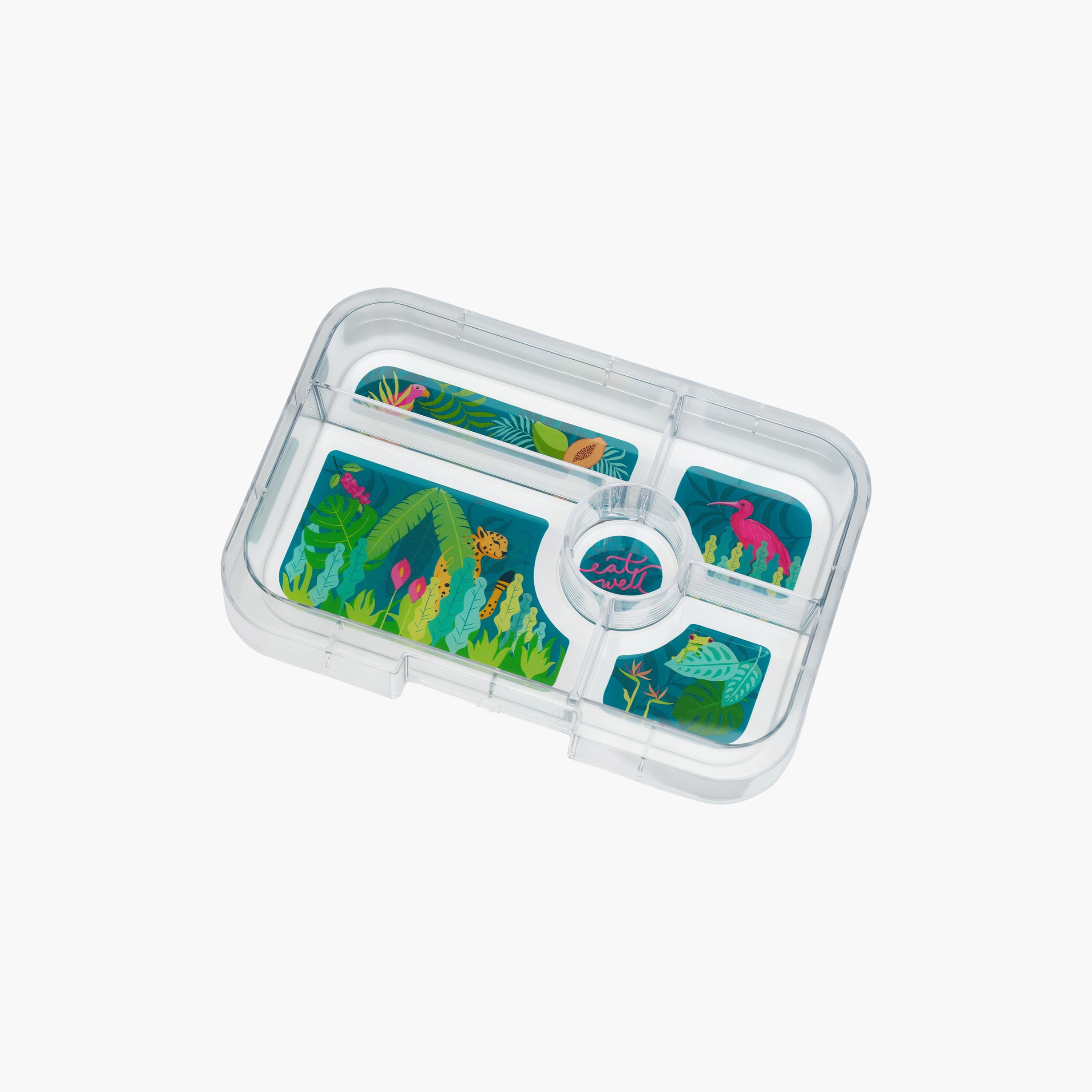 صندوق غداء ضد التسريب 5 أقسام تاباس من يامبوكس، جانجل باستل-school-lunchessentials-lunchboxes-image-3