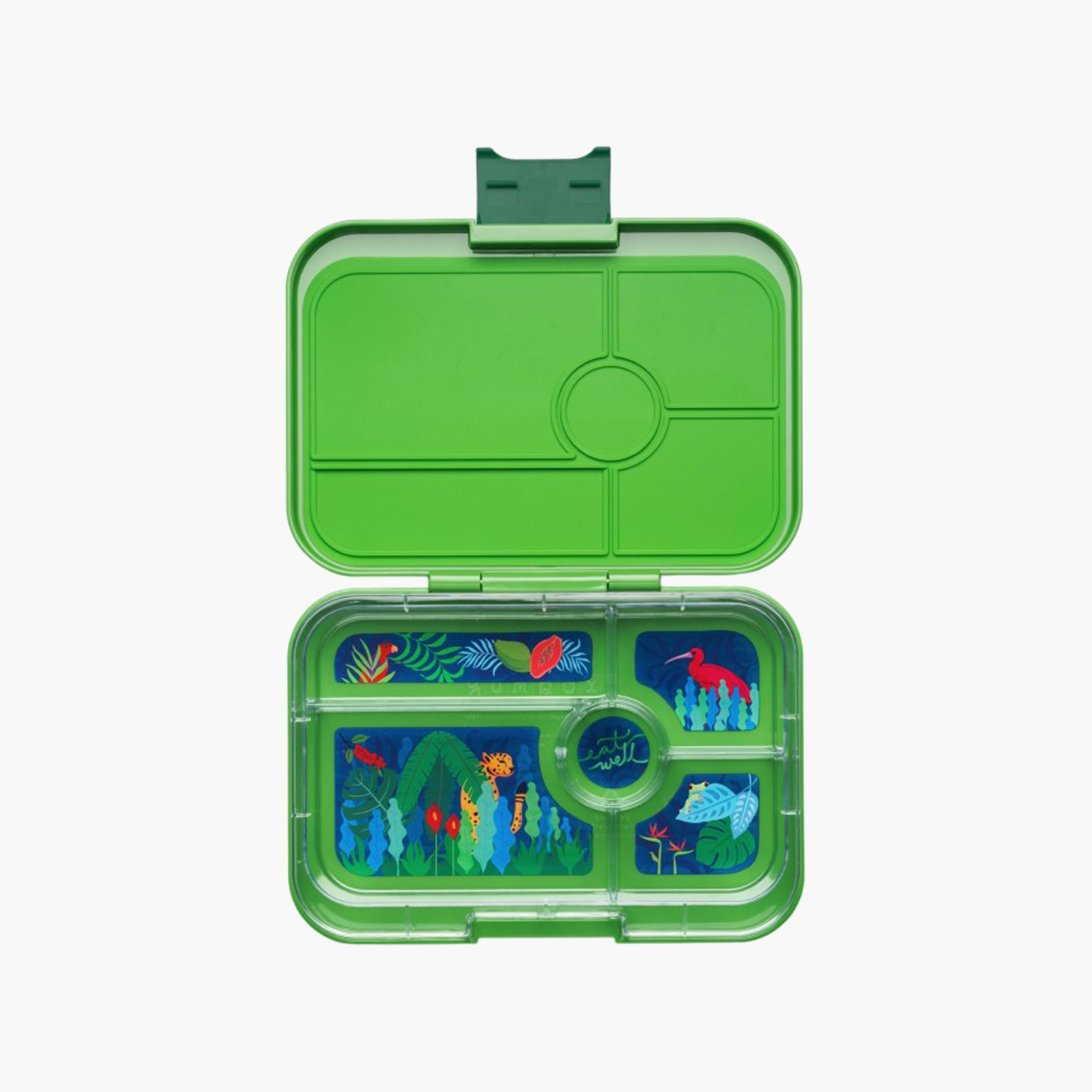 صندوق غداء ضد التسريب 5 أقسام تاباس من يامبوكس، جانجل باستل-school-lunchessentials-lunchboxes-image-1