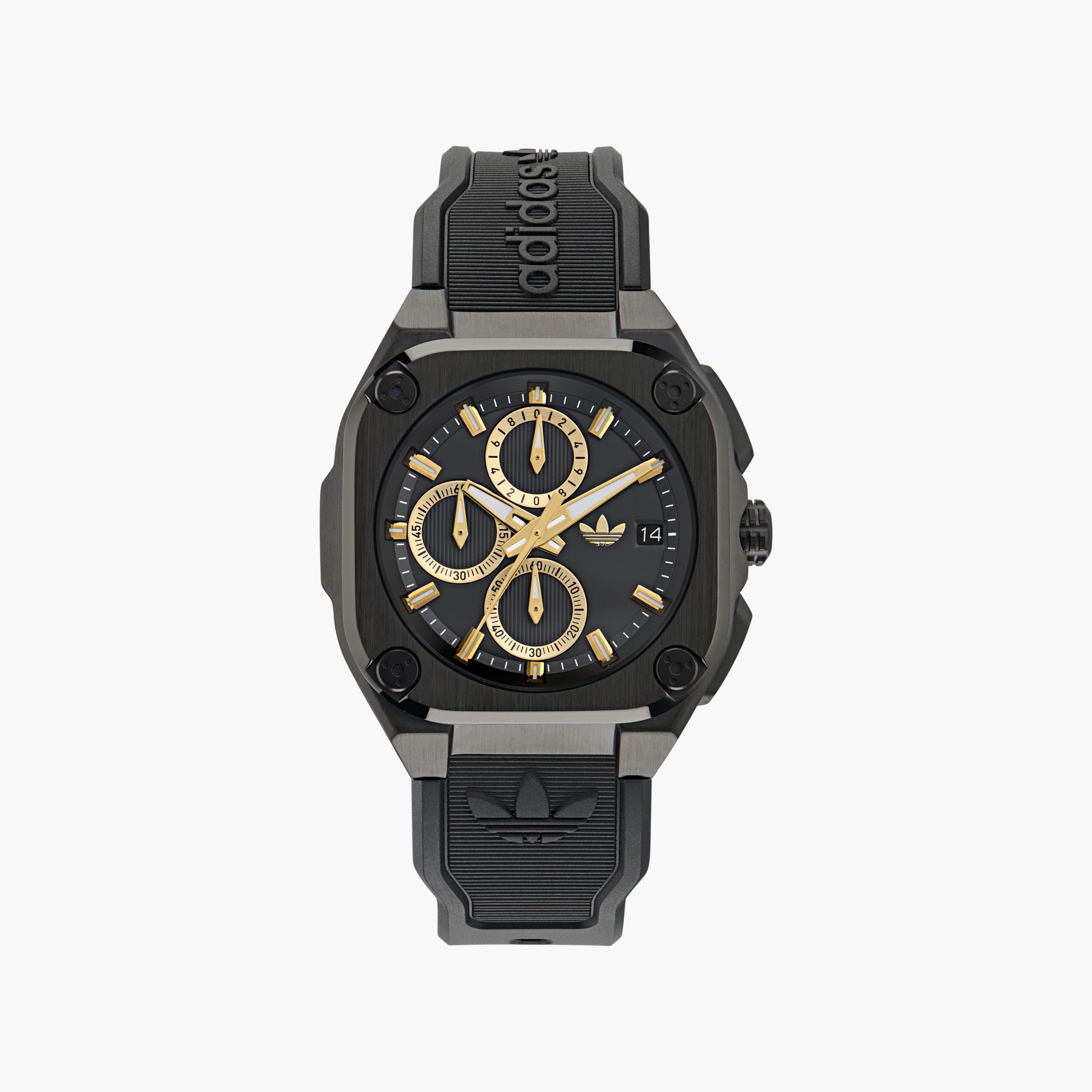 ساعة أديداس للرجال بمقاس 45 ملم ذات كرونوغراف راتنج بلون أسود | AOFH24020-men-watchesandjewellery-watches-image-1