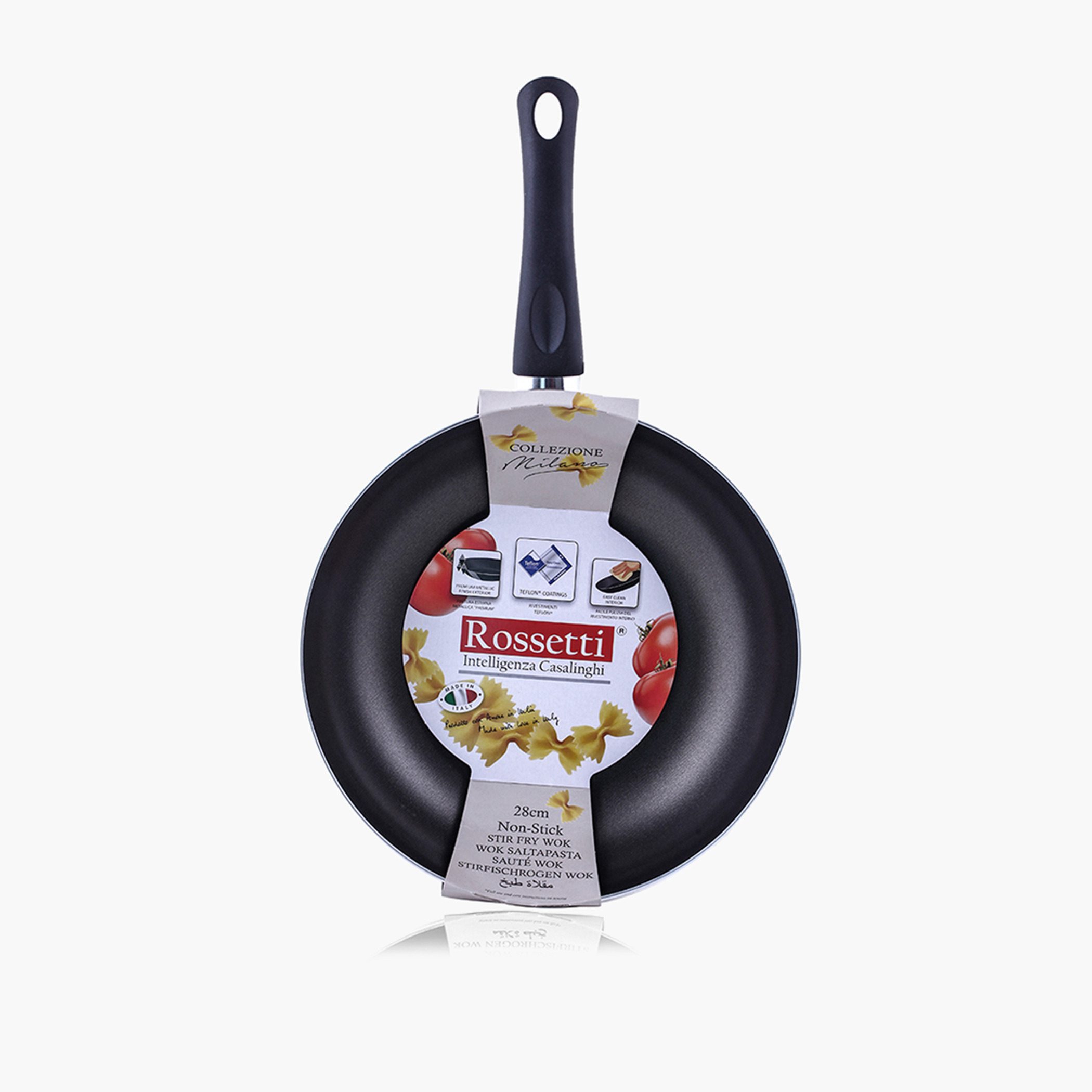 مقلاة ووك ألومنيوم بمقبض ميلانو من روسيتي - 28 سم-household-kitchen-cookware-potsandpans-image-2