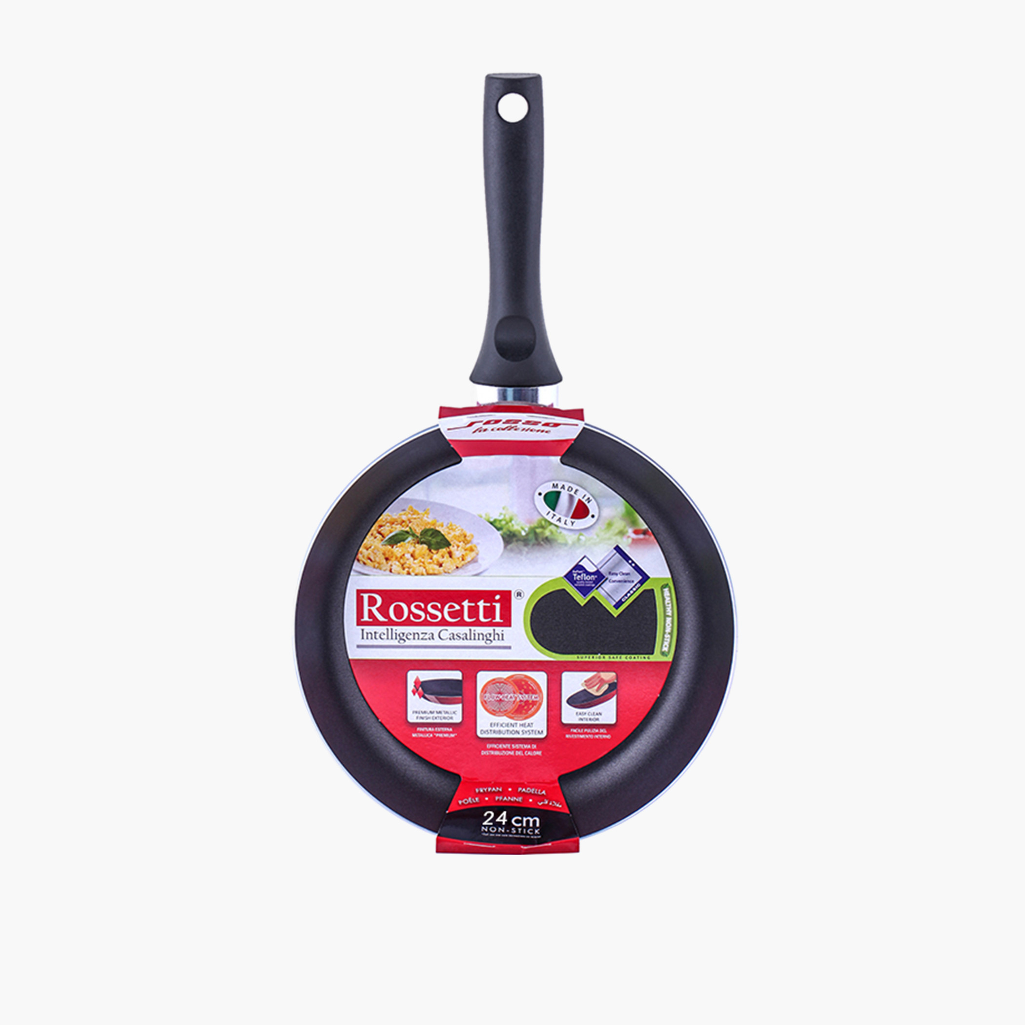 Rossetti Rosso Aluminium Fry Pan with Handle - 24 cms-household-kitchen-cookware-potsandpans-image-2