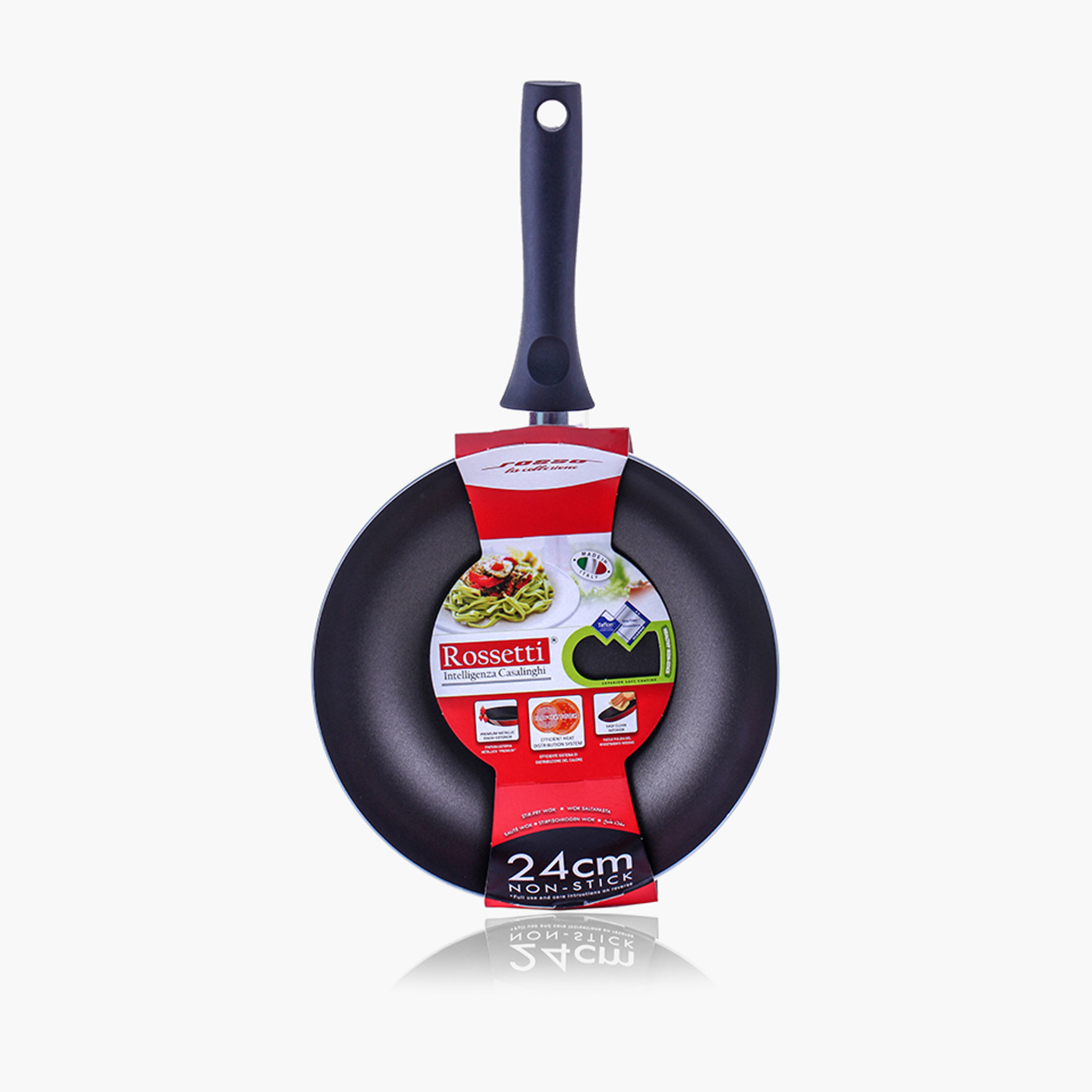 Rossetti Rosso Aluminium Wok - 24 cm-household-kitchen-cookware-potsandpans-image-2