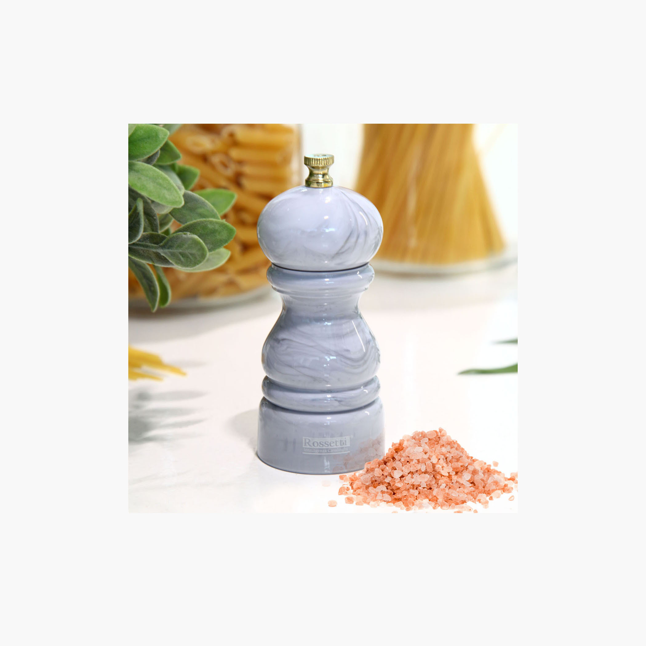 Rossetti Santorini Marble Decal Salt Grinder-household-kitchen-foodstorage-saltandpeppershakers-image-1