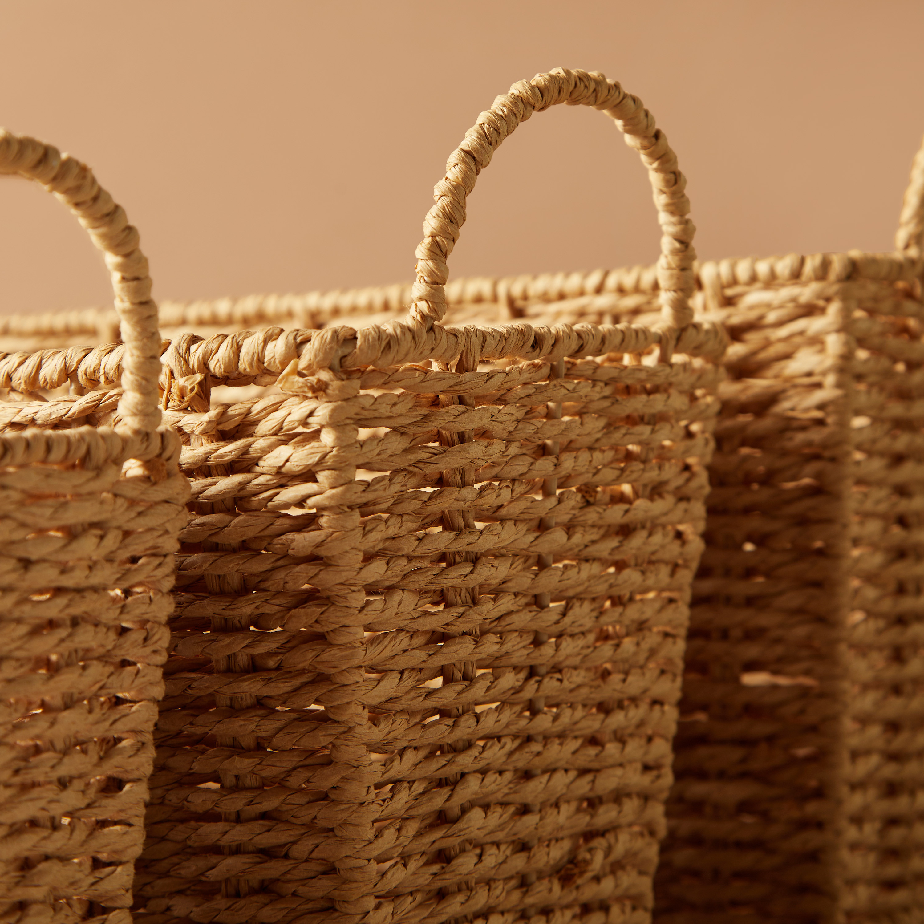 Weave Textured 3-Piece Decorative Basket Set-household-storage-storagesolutions-storageboxesandbaskets-image-3