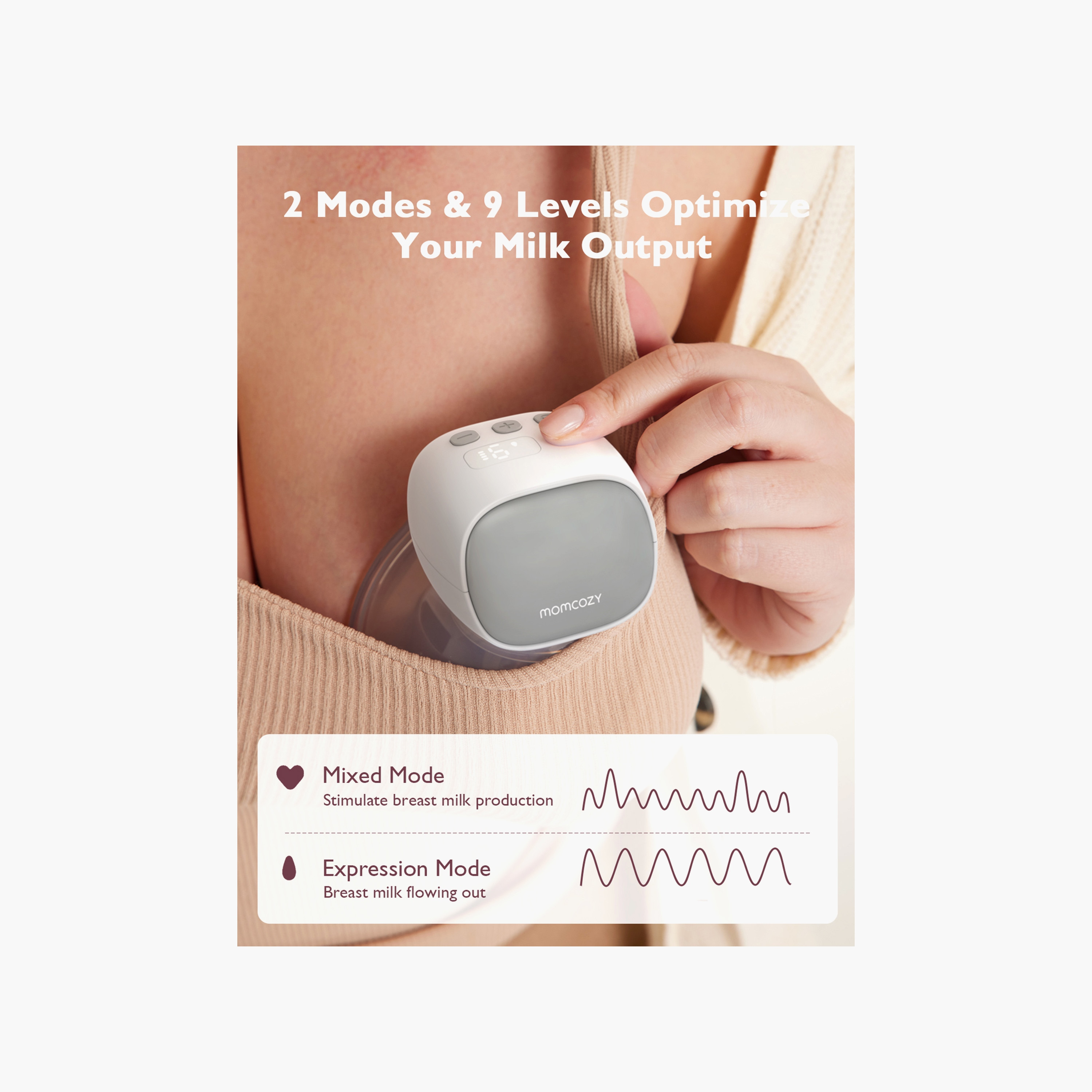 Momcozy S9 Pro Wearable Electric Breast Pump, Grey-baby-feeding-breastfeedingandcare-image-3