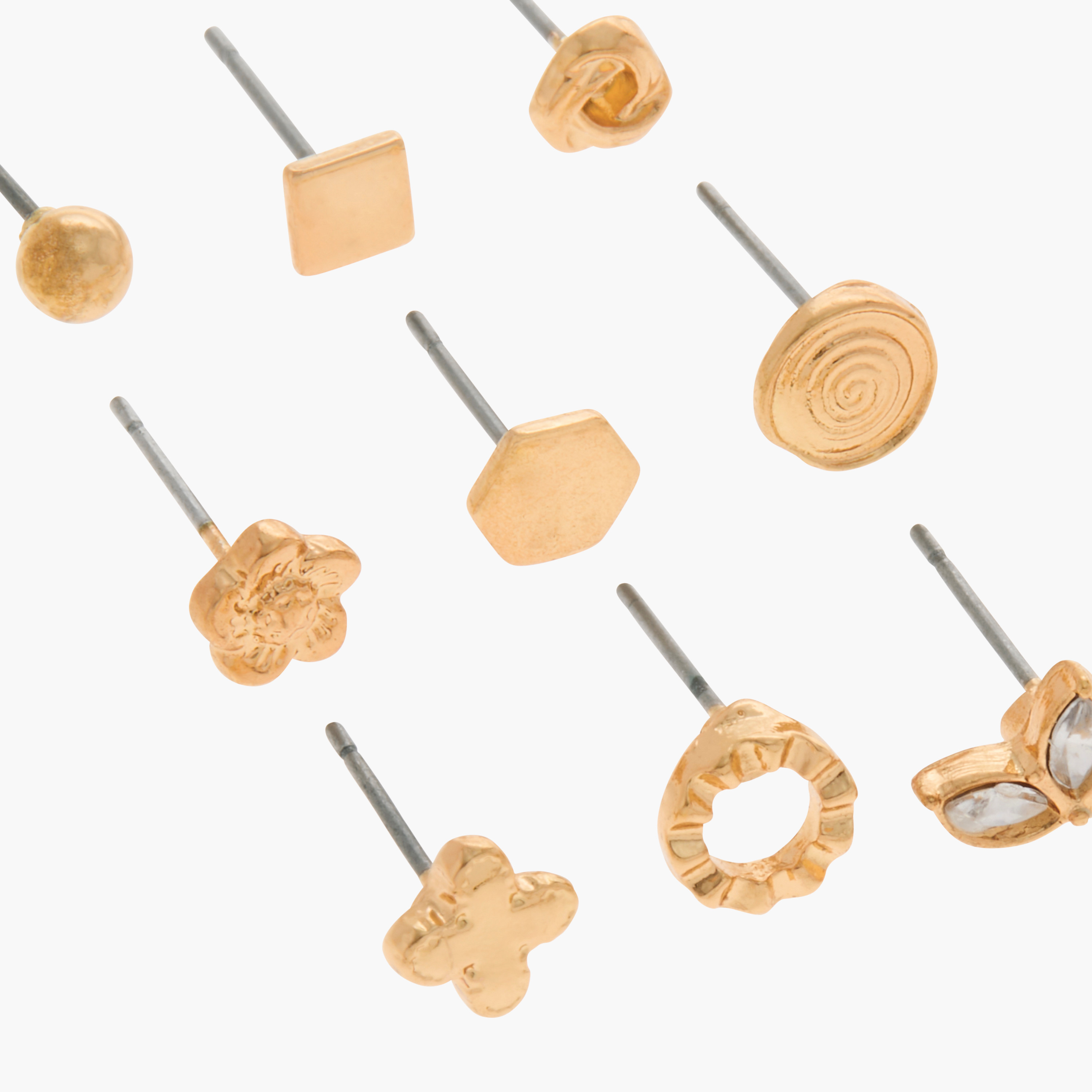 Embellished Stud Earrings with Pushback Closure - Set of 9-women-watchesandjewellery-jewellery-earrings-image-3