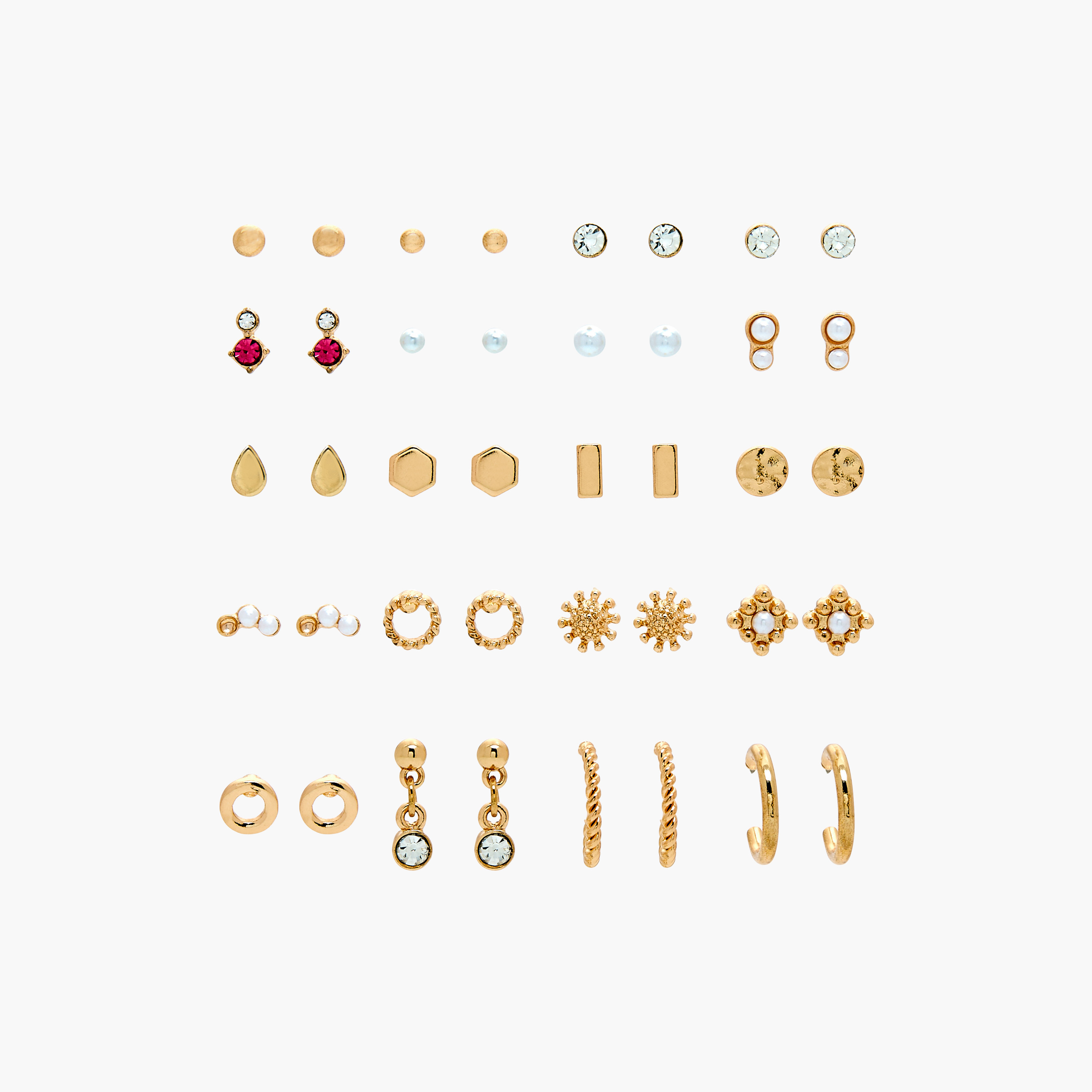 Assorted Earrings with Pushback Closure - Set of 20-women-watchesandjewellery-jewellery-earrings-image-1