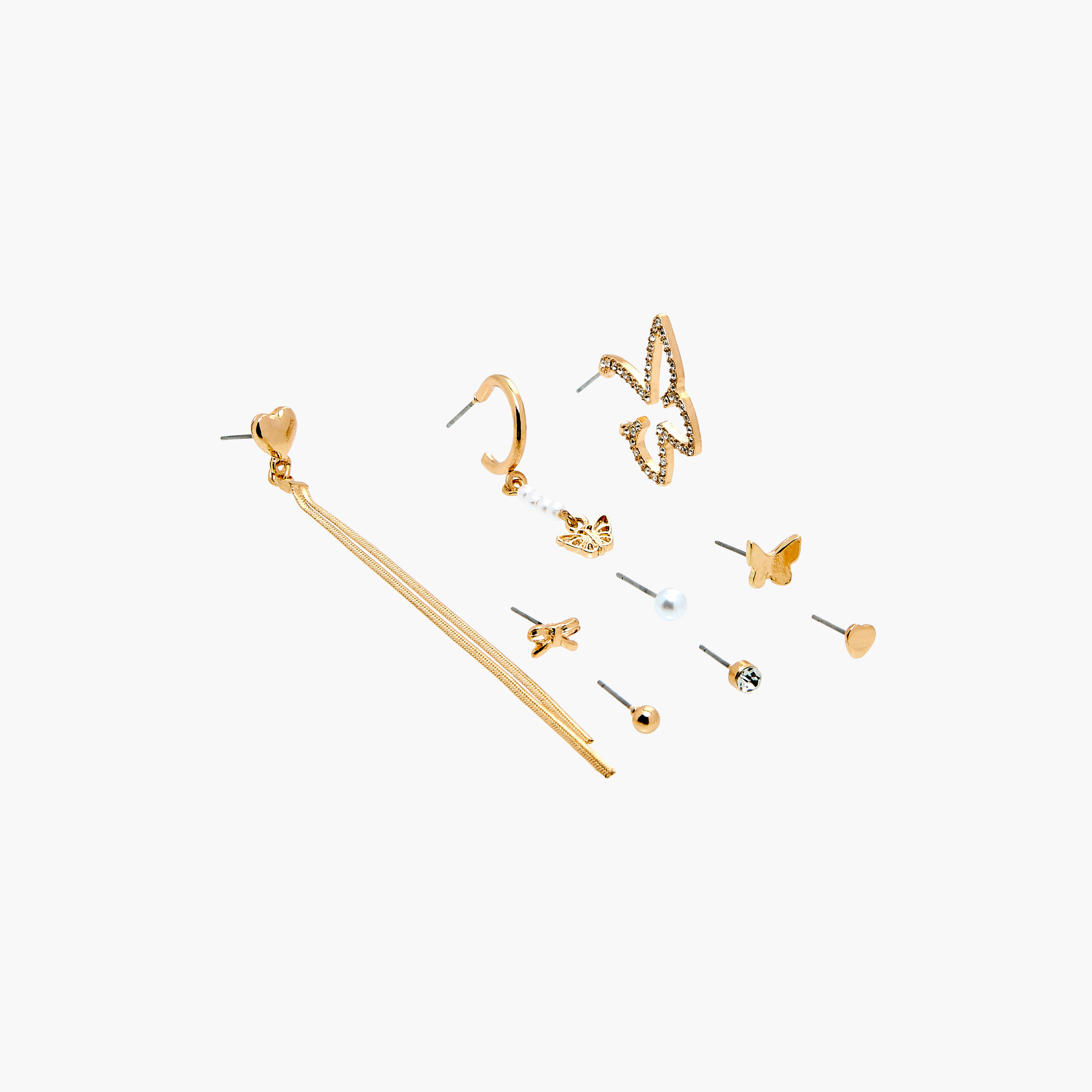 Embellished Earrings with Pushback Closure - Set of 9-women-watchesandjewellery-jewellery-earrings-image-2