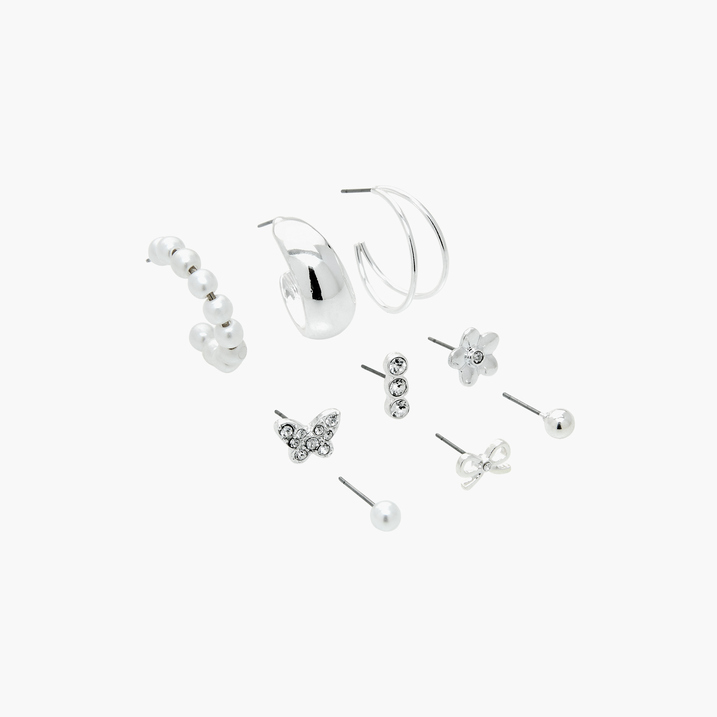 Embellished Earrings with Pushback Closure - Set of 9-women-watchesandjewellery-jewellery-earrings-image-2