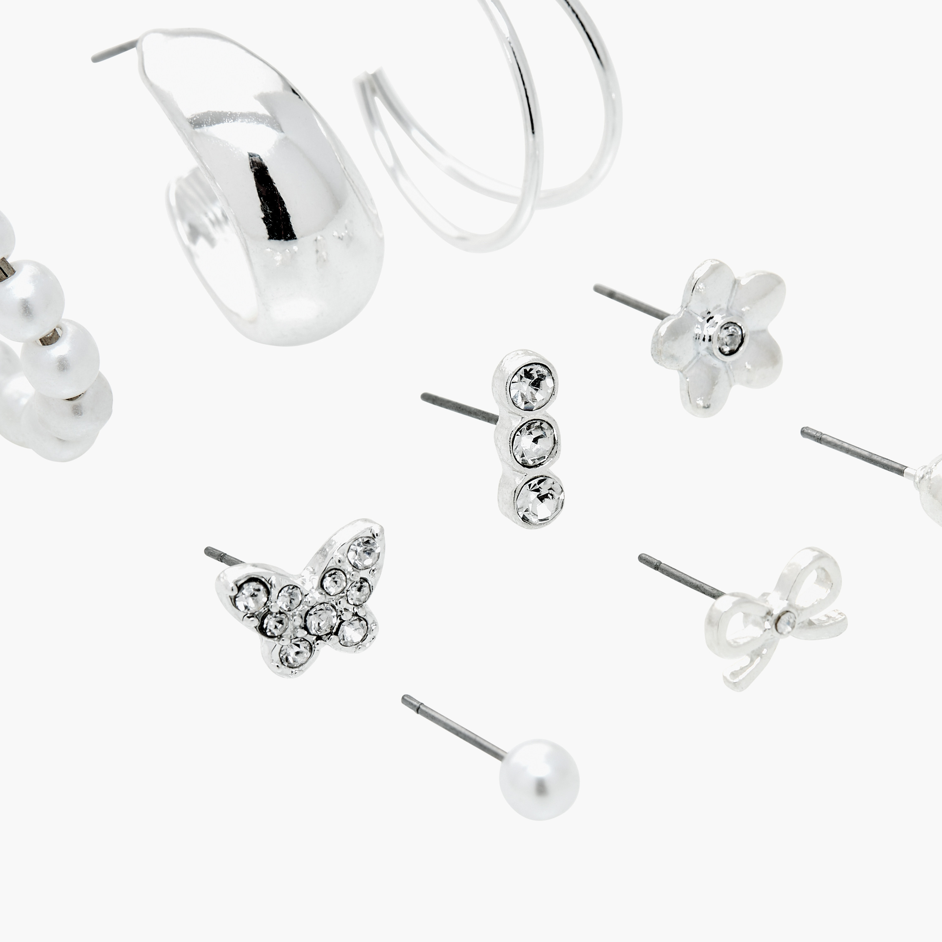 Embellished Earrings with Pushback Closure - Set of 9-women-watchesandjewellery-jewellery-earrings-image-3