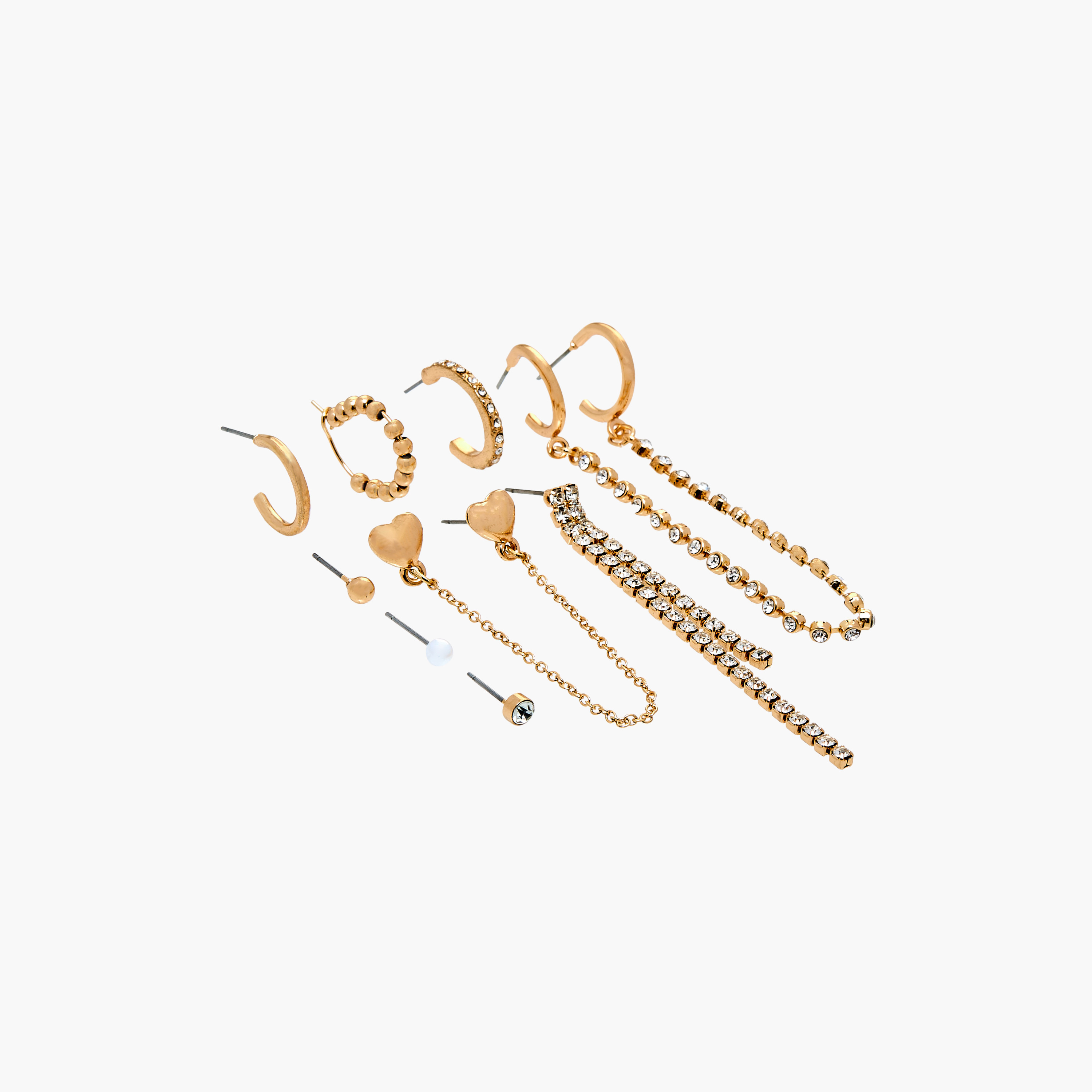 Embellished Earrings with Pushback Closure - Set of 9-women-watchesandjewellery-jewellery-earrings-image-2