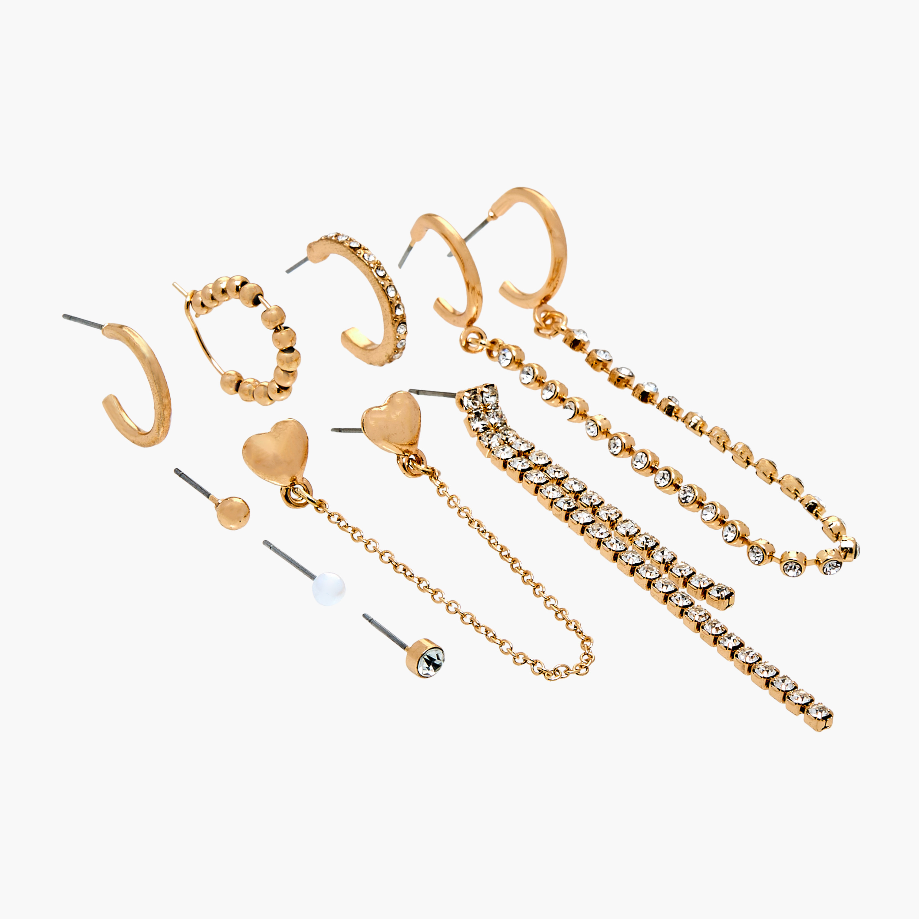 Embellished Earrings with Pushback Closure - Set of 9-women-watchesandjewellery-jewellery-earrings-image-3