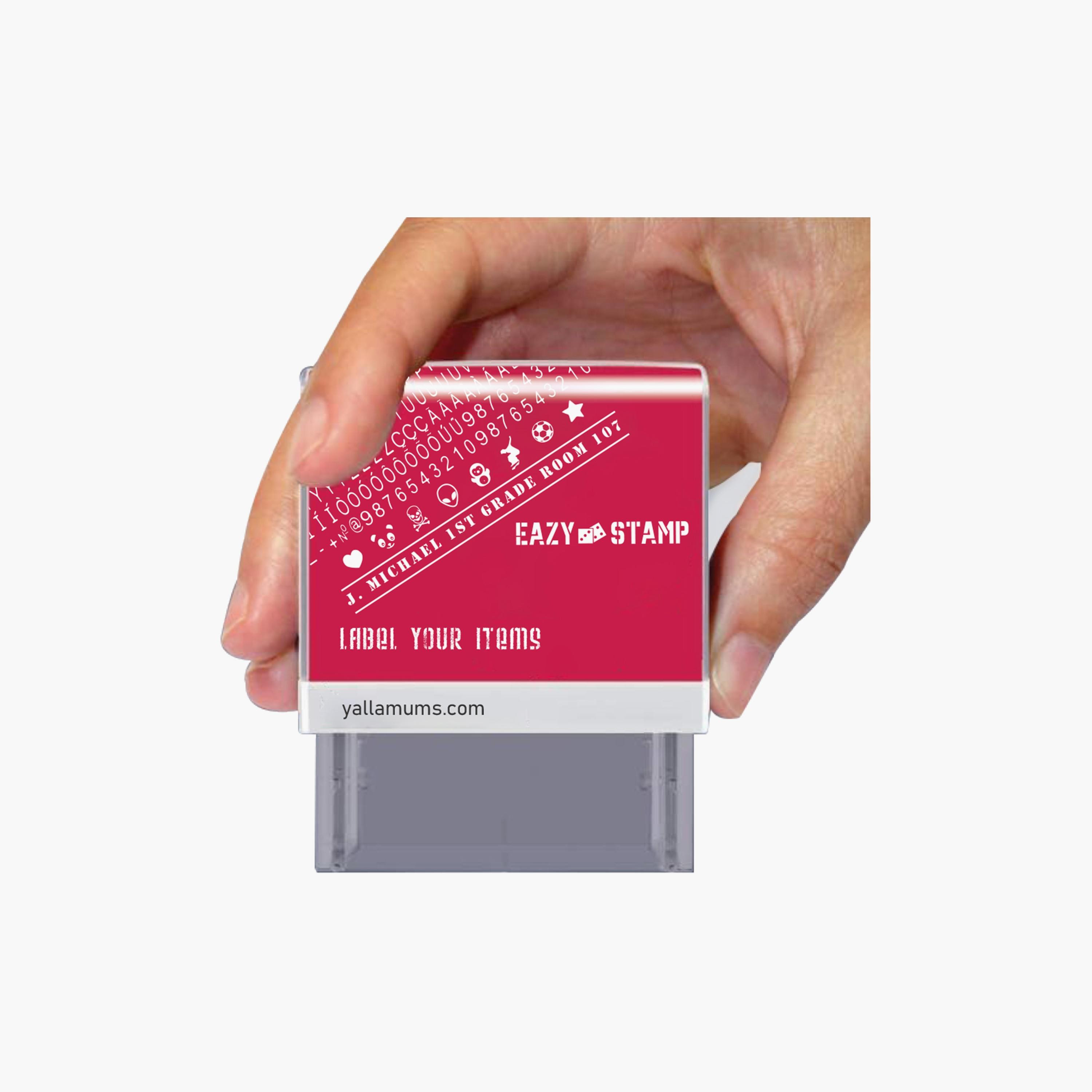 Eazy Kids Customizable Self Inking Fabric Stamp Kit, Black-school-stationery-accessories-image-4