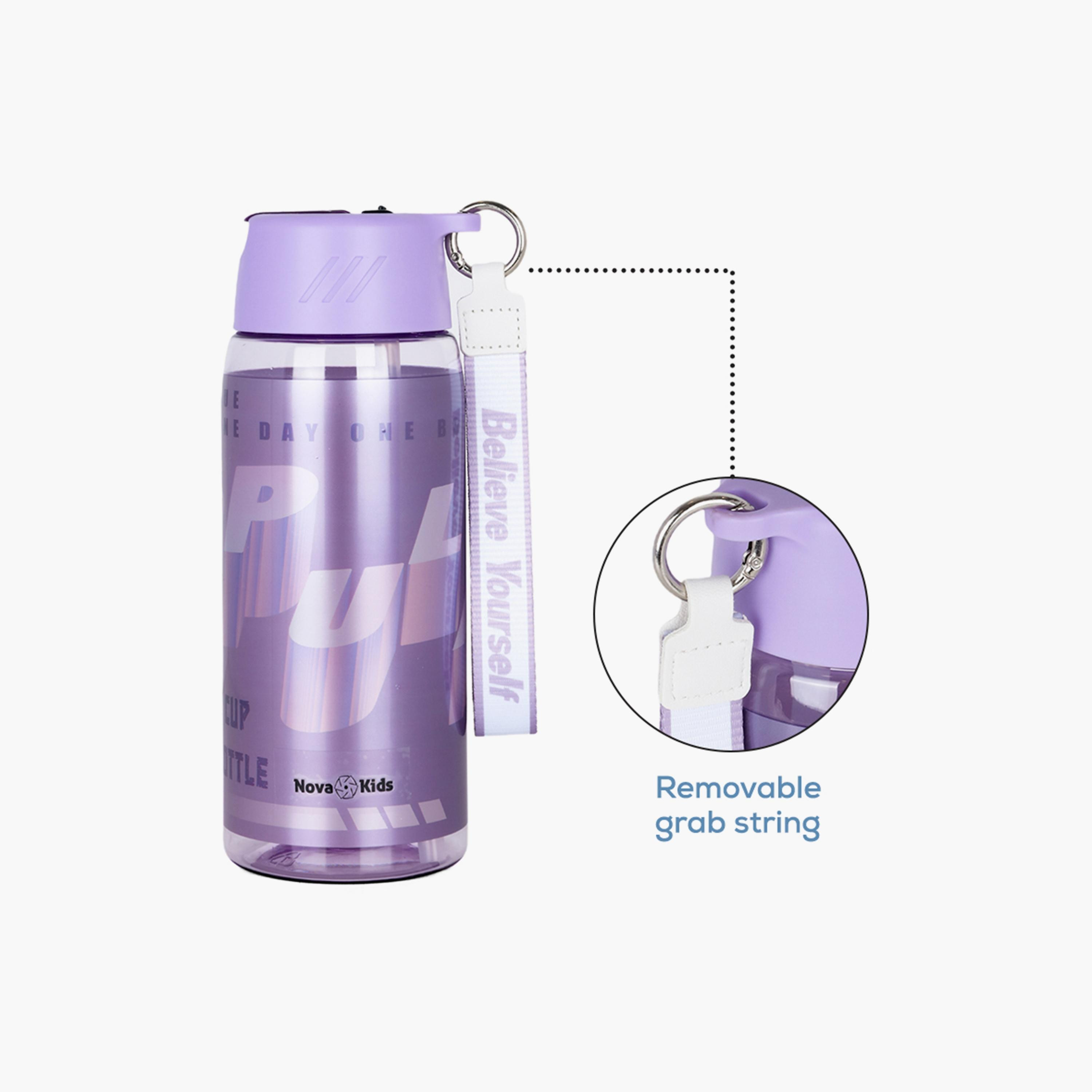 زجاجة مياه خالية من مادة BPA مع ماصة من نوفا كيدز، بنفسجي، 750 مل-school-waterbottles-image-3