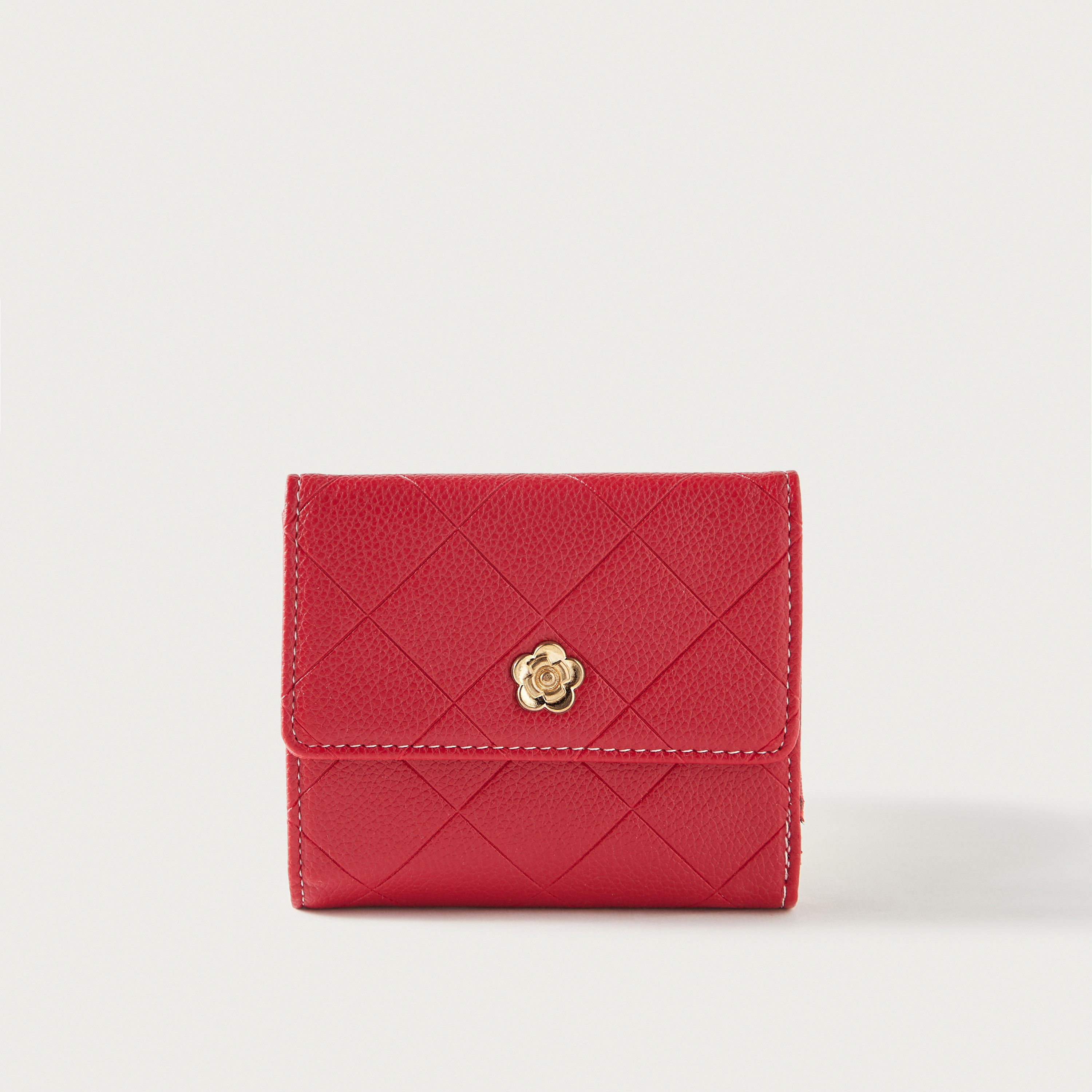 Sasha Quilted Tri-Fold Wallet with Flap Closure-women-bagsandwallets-wallets-image-1