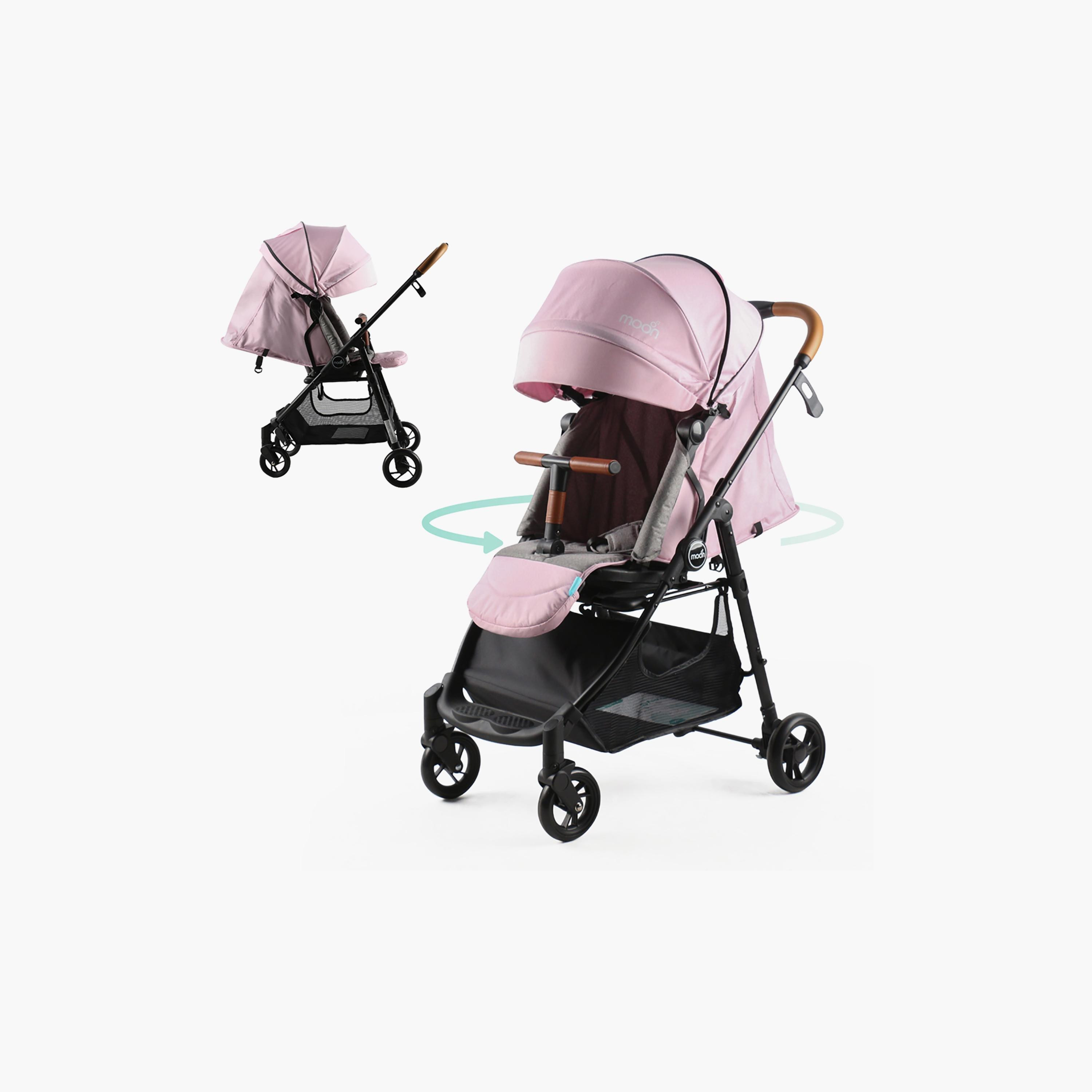 Moon Revo 360 Degree Rotatable Stroller, Pink-baby-gear-strollersandprams-strollers-image-1