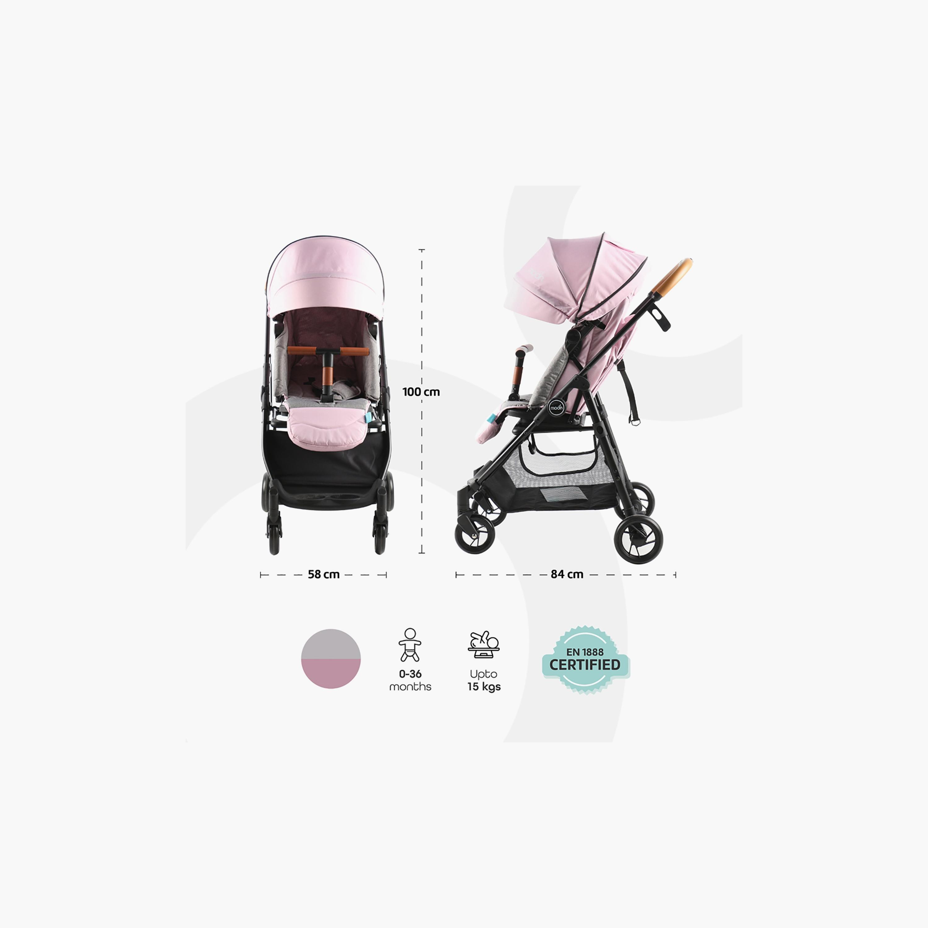 Moon Revo 360 Degree Rotatable Stroller, Pink-baby-gear-strollersandprams-strollers-image-2