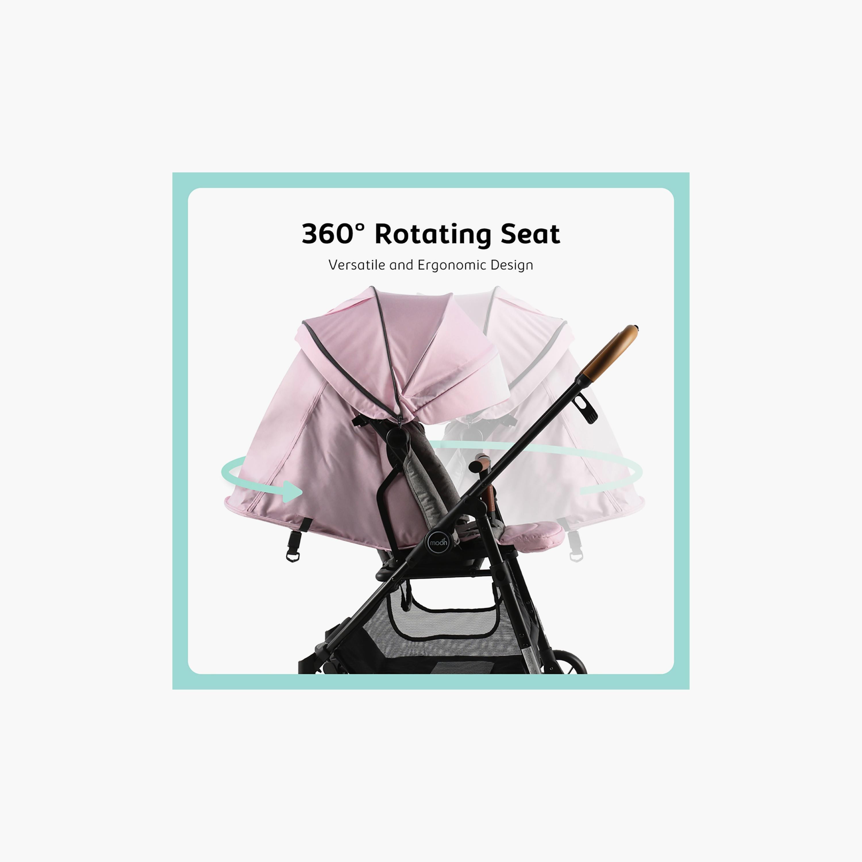 Moon Revo 360 Degree Rotatable Stroller, Pink-baby-gear-strollersandprams-strollers-image-5