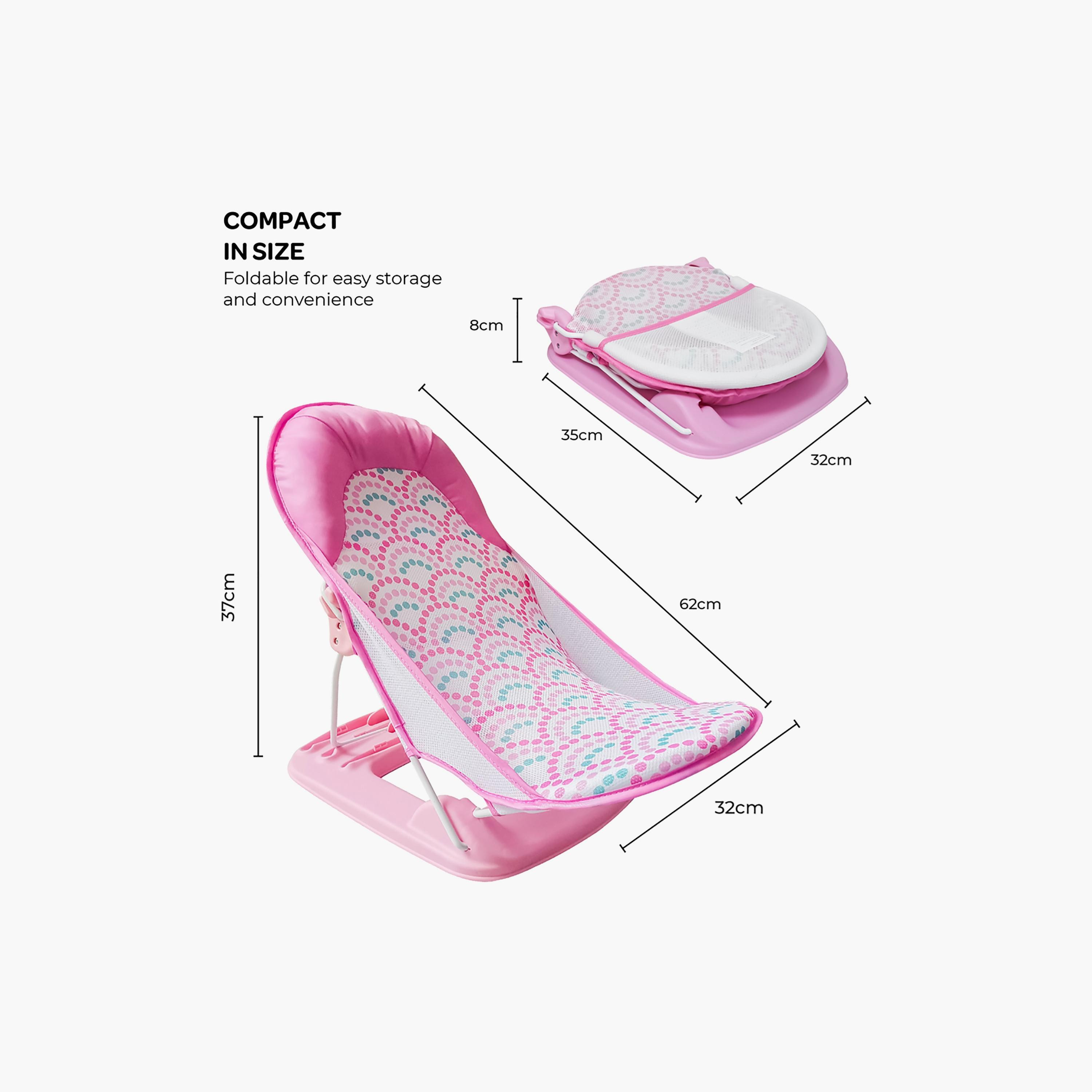 Moon Foldable Baby Bather, Pink-baby-bathandcare-bathtubs-image-3