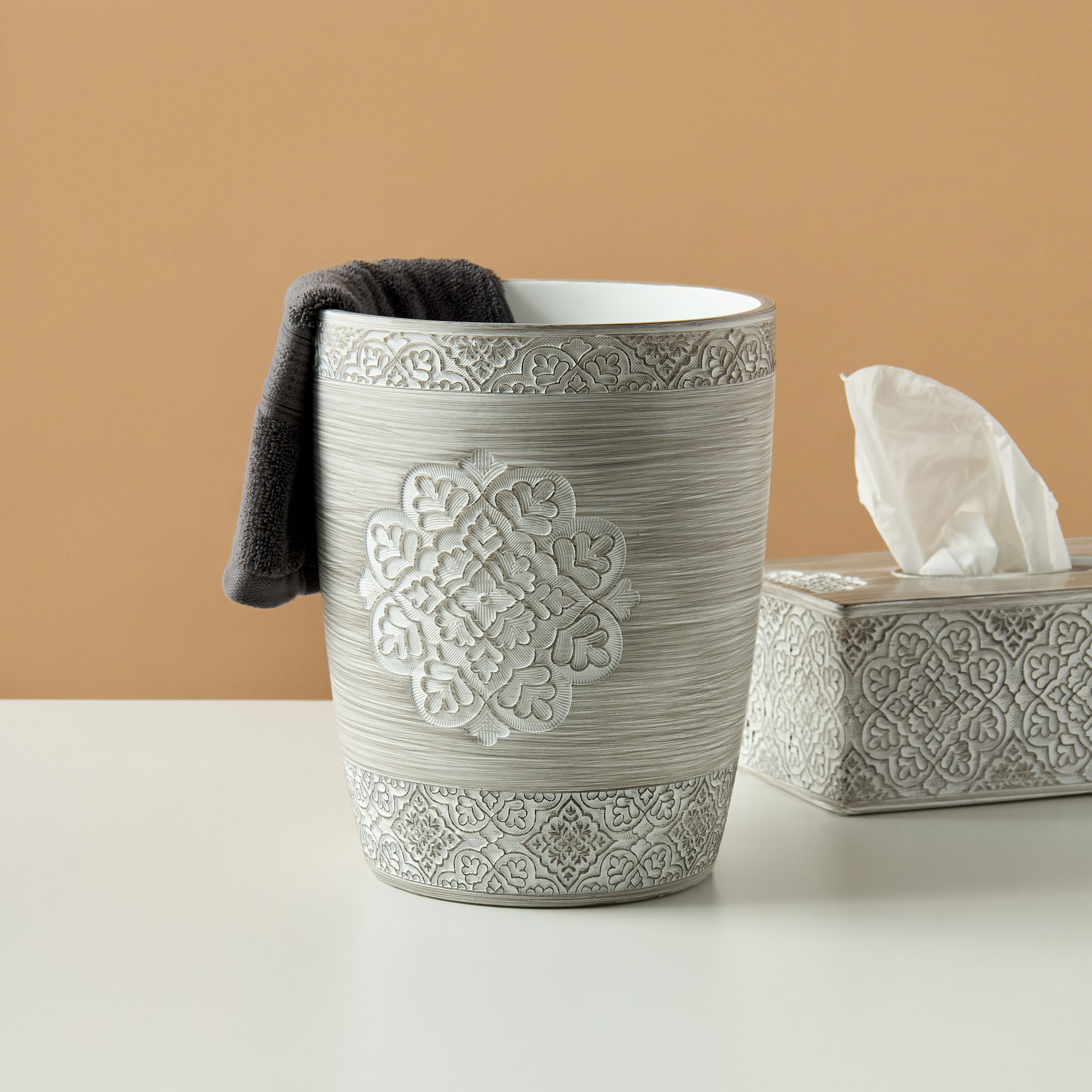 Carving Textured Waste Bin-household-bathandlaundry-wastebinsandaccessories-image-1