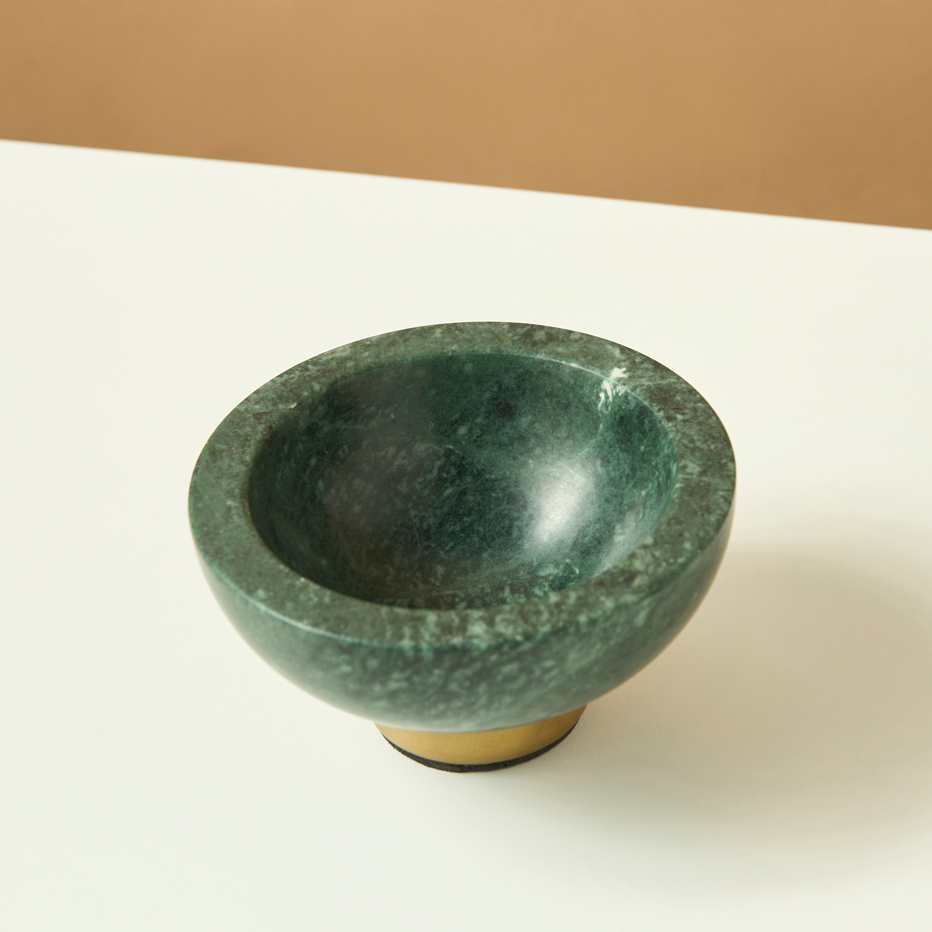 وعاء تقديم رخام بقاعدة معدنية-household-dining-dinnerware-bowls-image-3