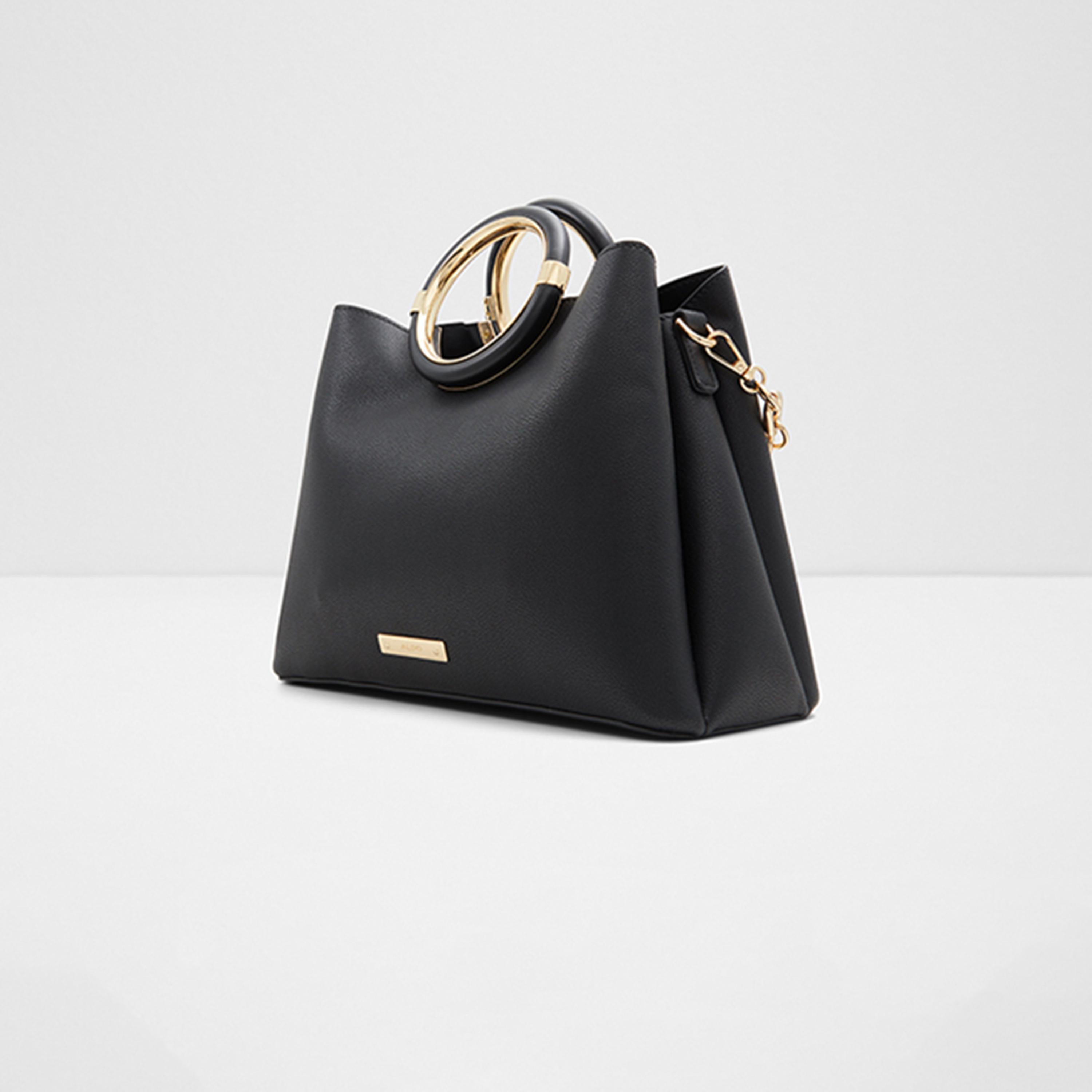 Aldo Dovie Textured Double Handle Satchel Bag with Magnetic Closure and Chain Strap-women-bagsandwallets-handbags-image-3