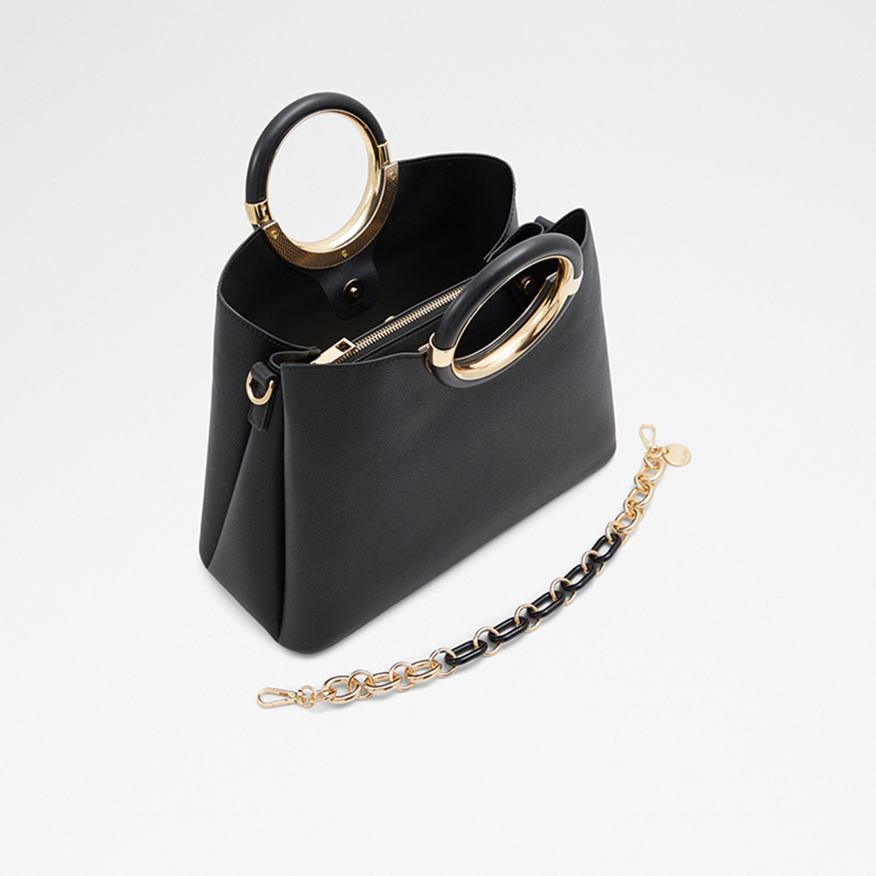 Aldo Dovie Textured Double Handle Satchel Bag with Magnetic Closure and Chain Strap-women-bagsandwallets-handbags-image-4