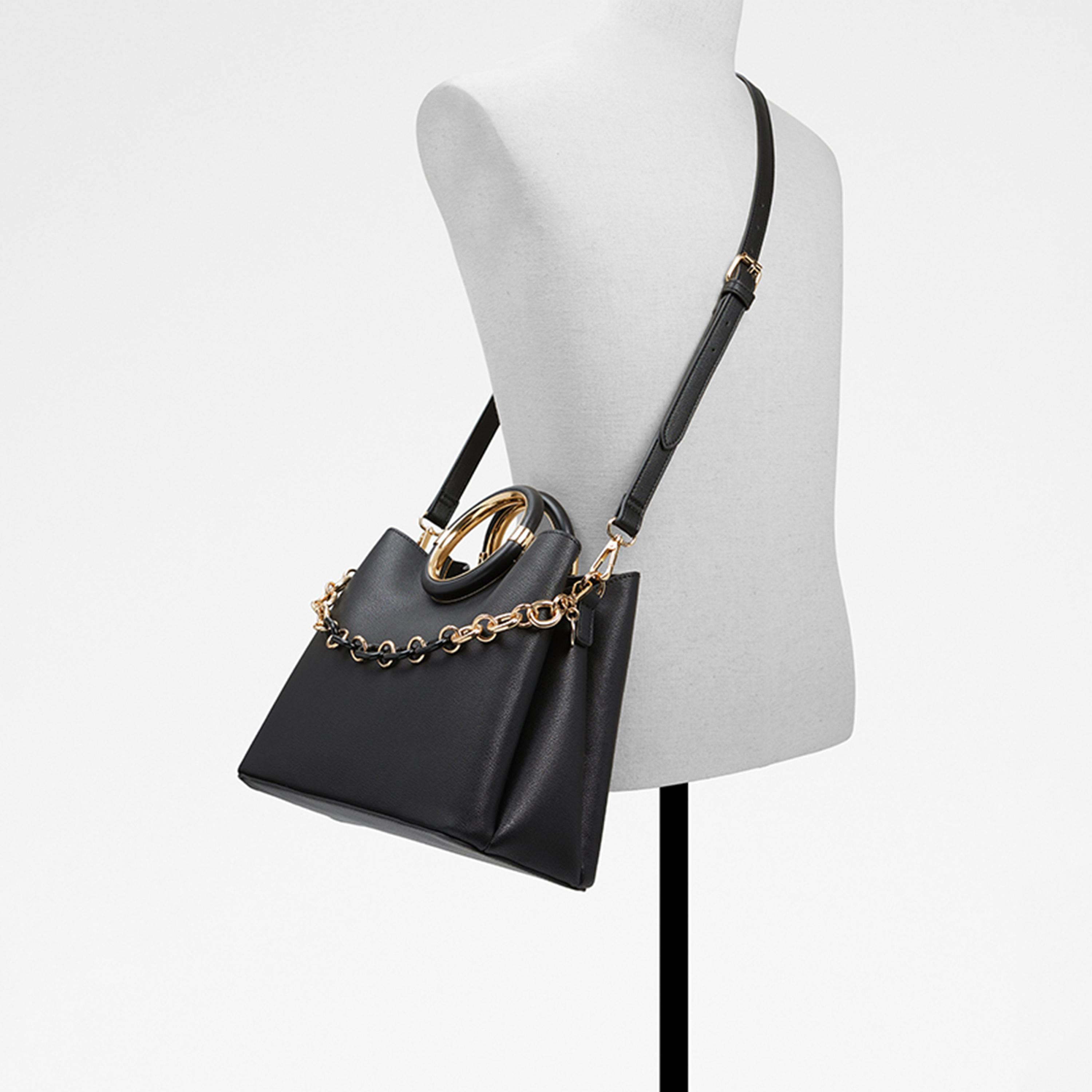 Aldo Dovie Textured Double Handle Satchel Bag with Magnetic Closure and Chain Strap-women-bagsandwallets-handbags-image-5