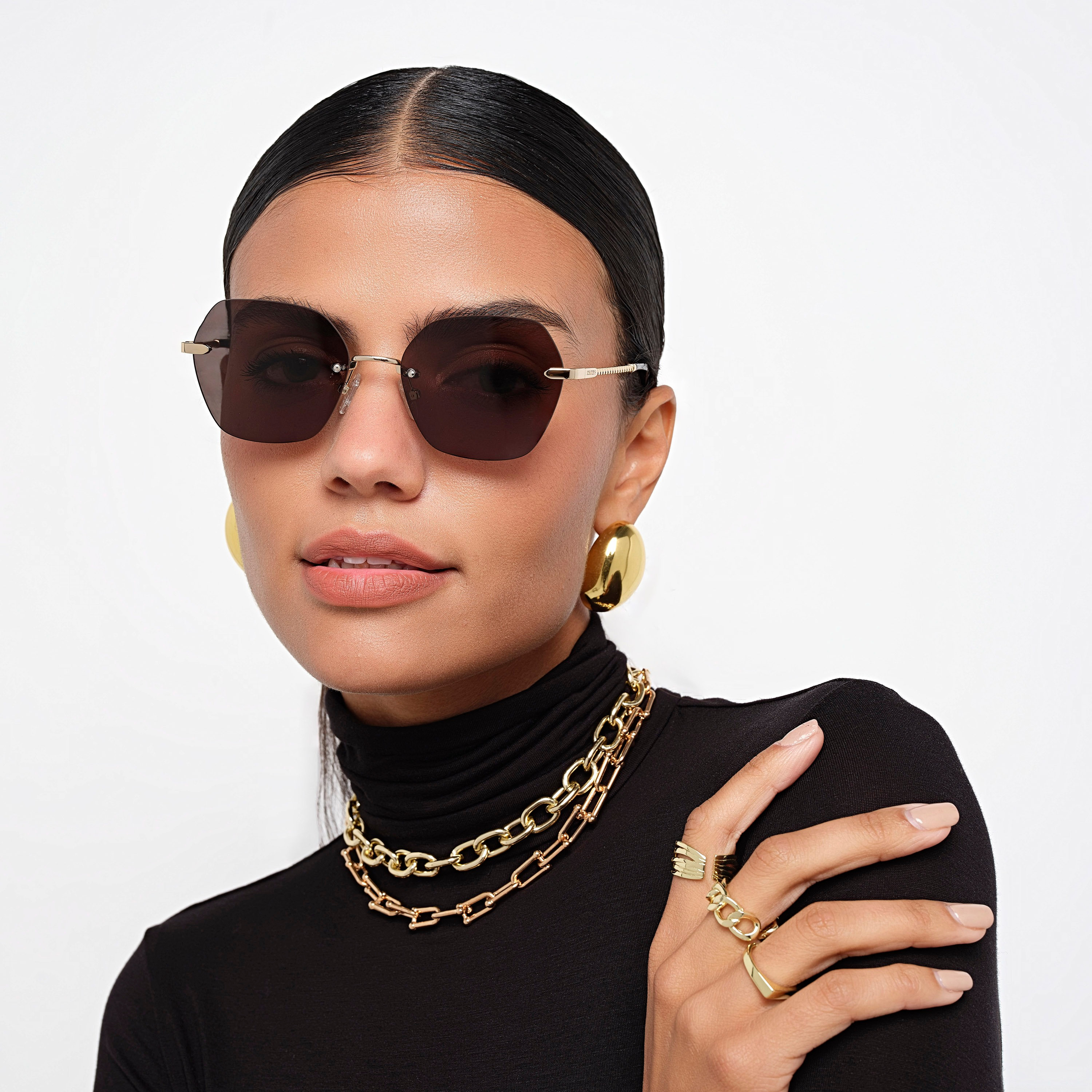 نظارة شمسية سوداء ذات هندسية من 30 ساندايز أريا مع 53 مم-women-sunglasses-image-5
