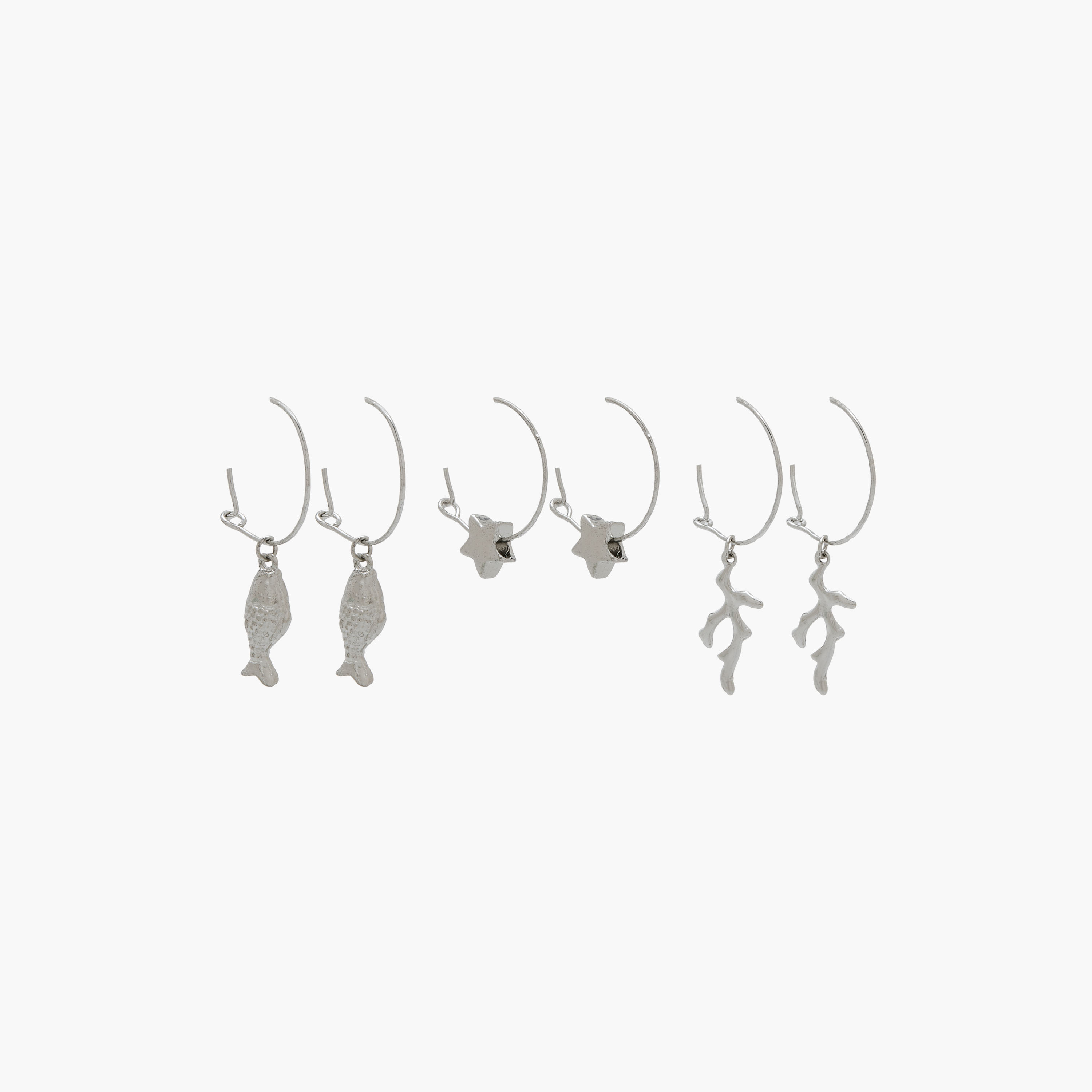 Pack of 12 Silver Tone Assorted Earrings-women-watchesandjewellery-jewellery-earrings-image-2