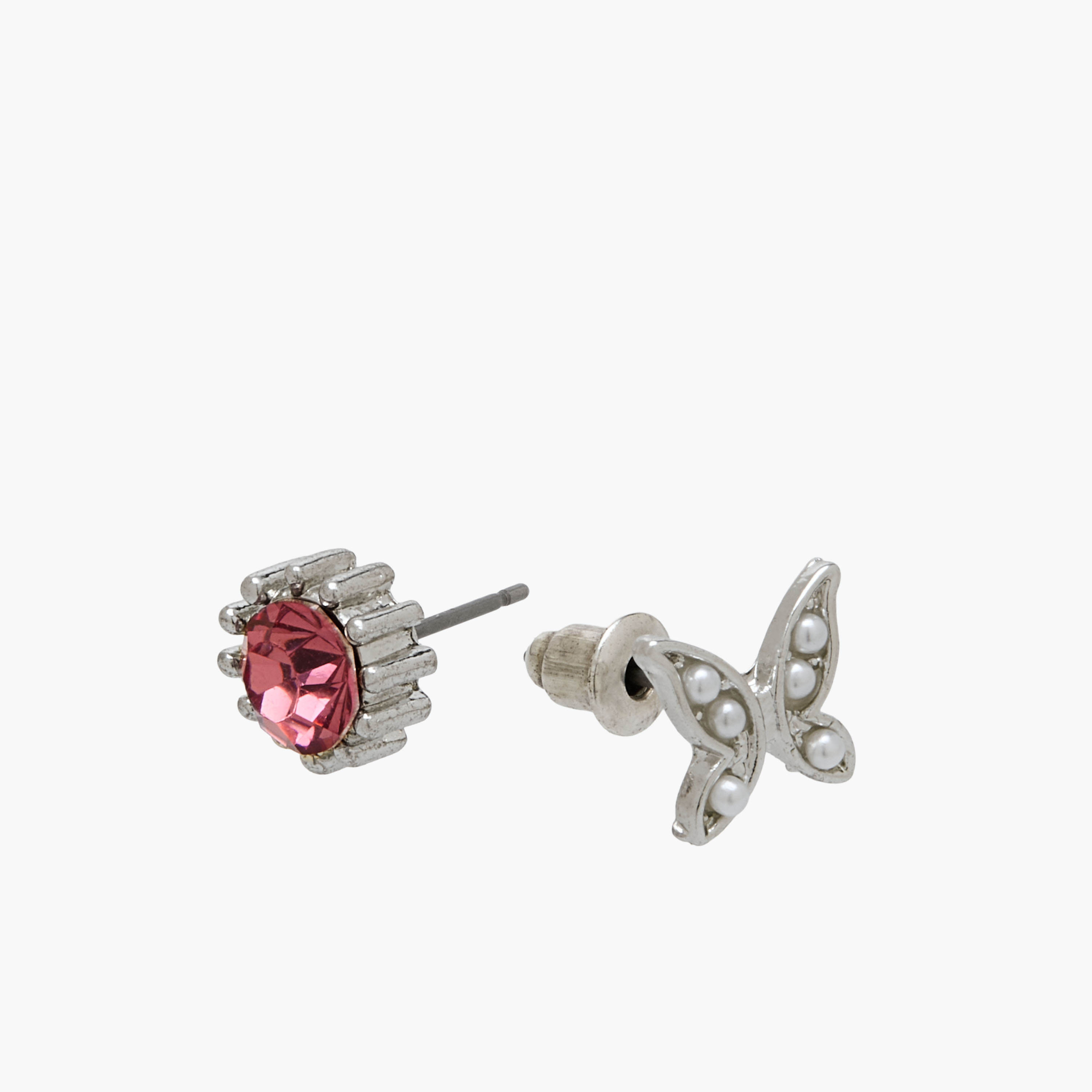 Pack of 12 Silver Tone Assorted Earrings-women-watchesandjewellery-jewellery-earrings-image-4