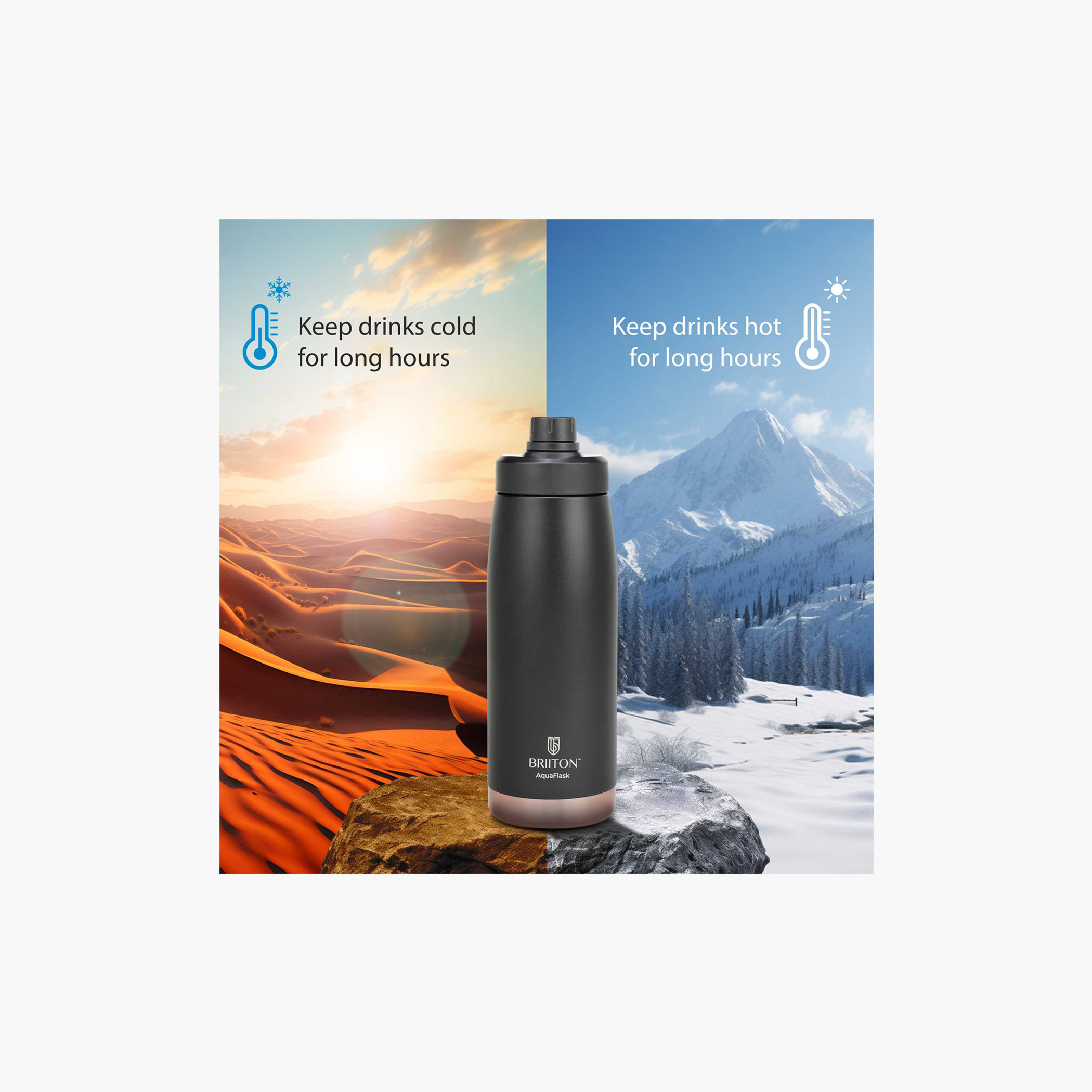 Briiton Stainless Steel Insulated Water Bottle - 1 L-school-waterbottles-image-36