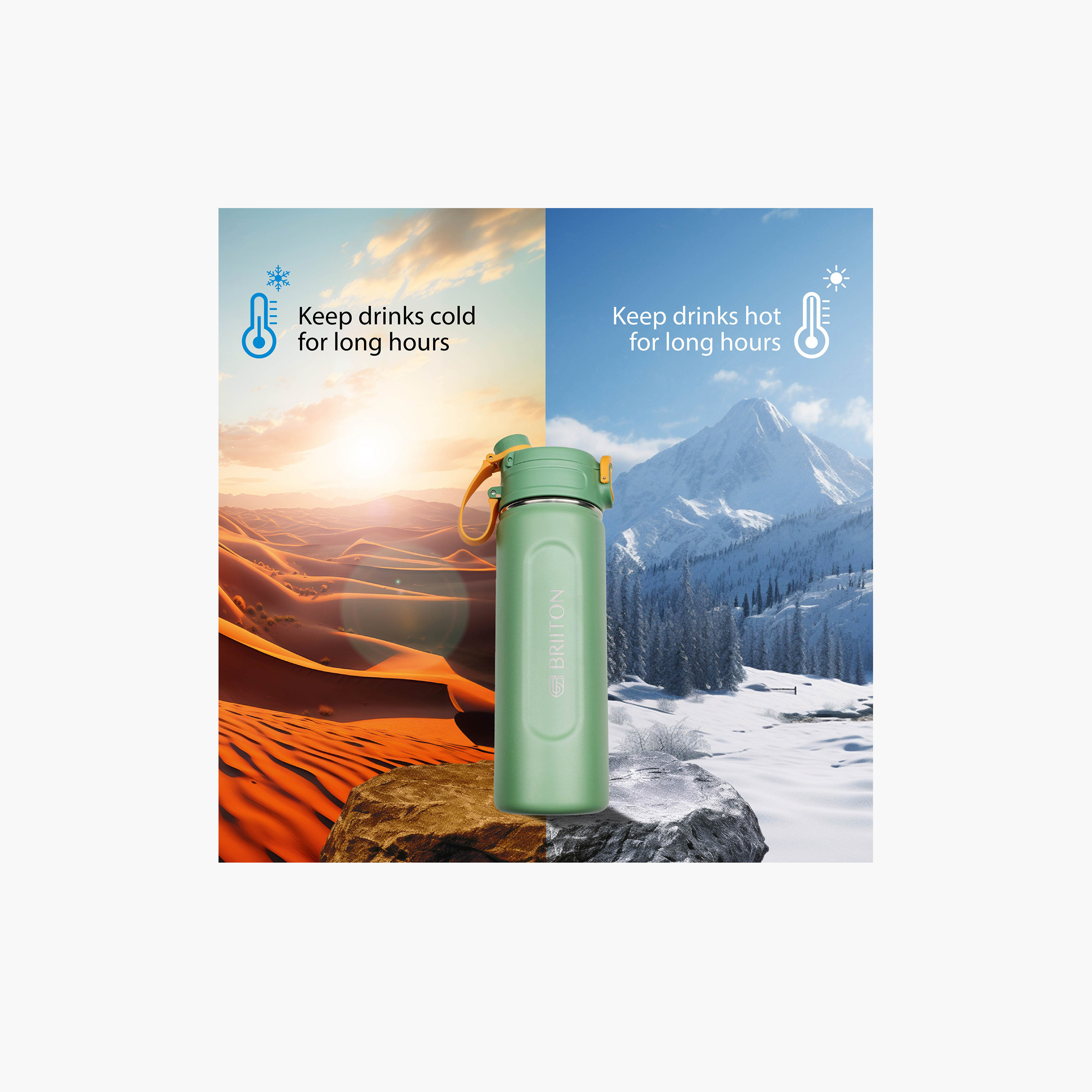Briiton Stainless Steel Insulated Water Bottle - 1 L-school-waterbottles-image-22