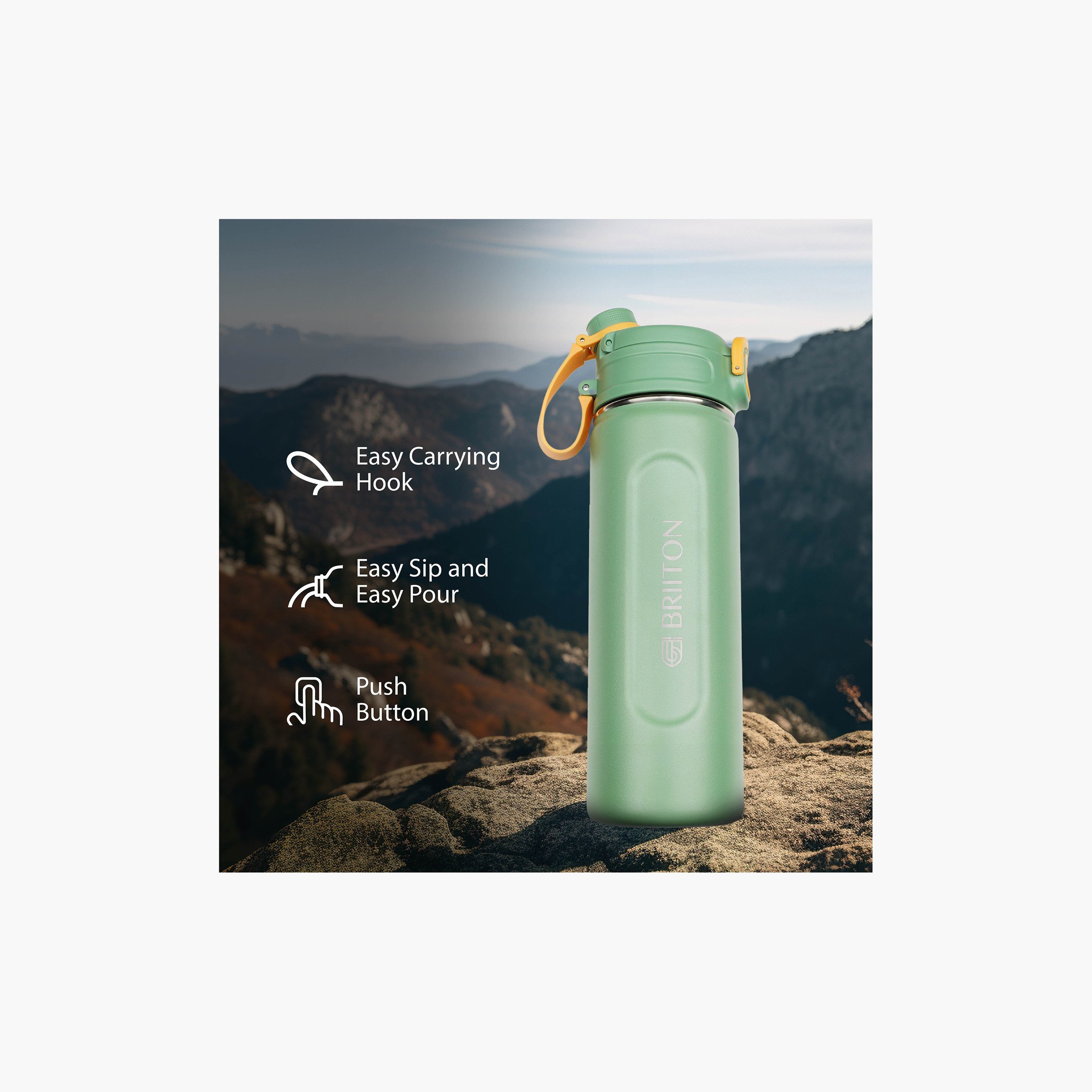 Briiton Stainless Steel Insulated Water Bottle - 1 L-school-waterbottles-image-26