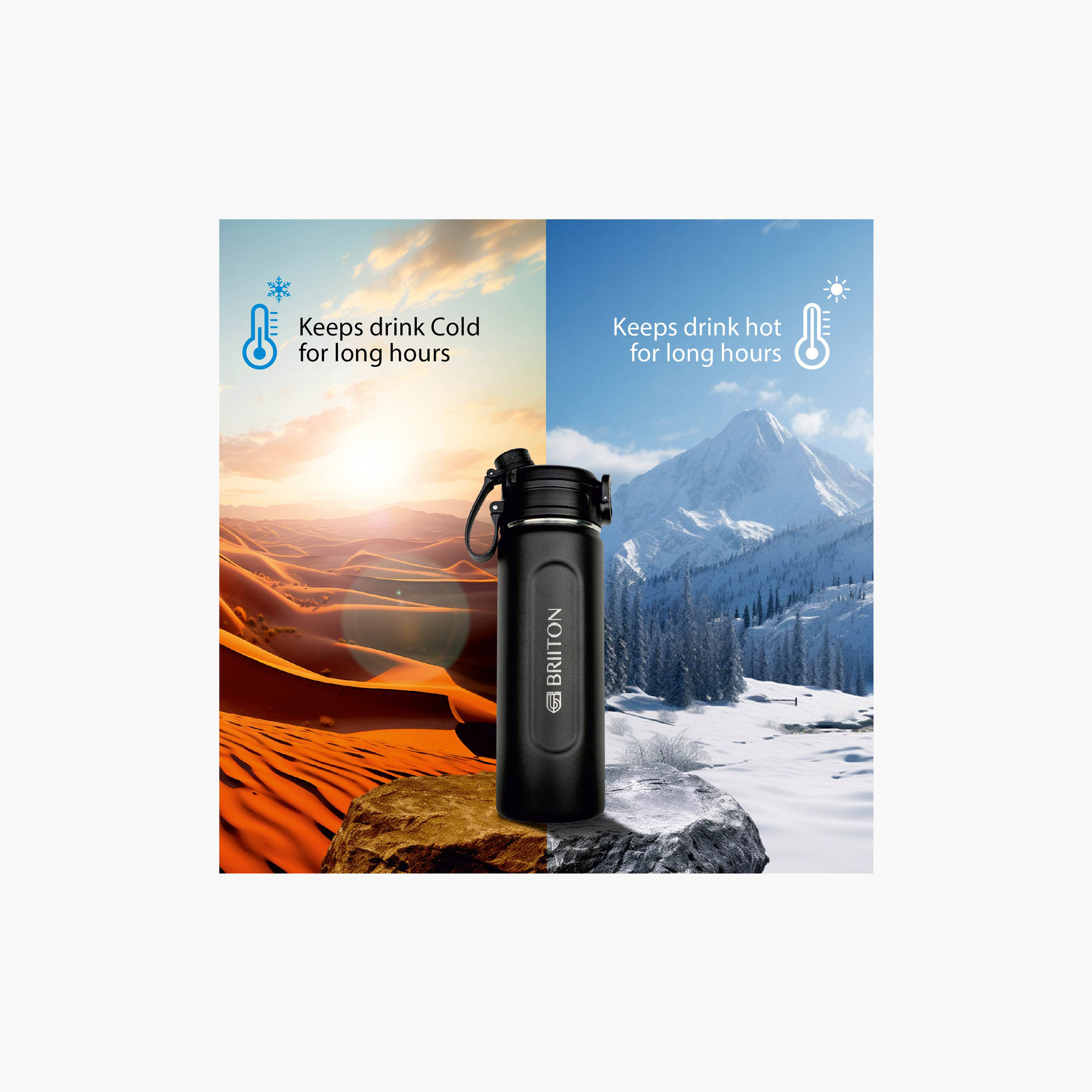 Briiton Stainless Steel Insulated Water Bottle - 1 L-school-waterbottles-image-3