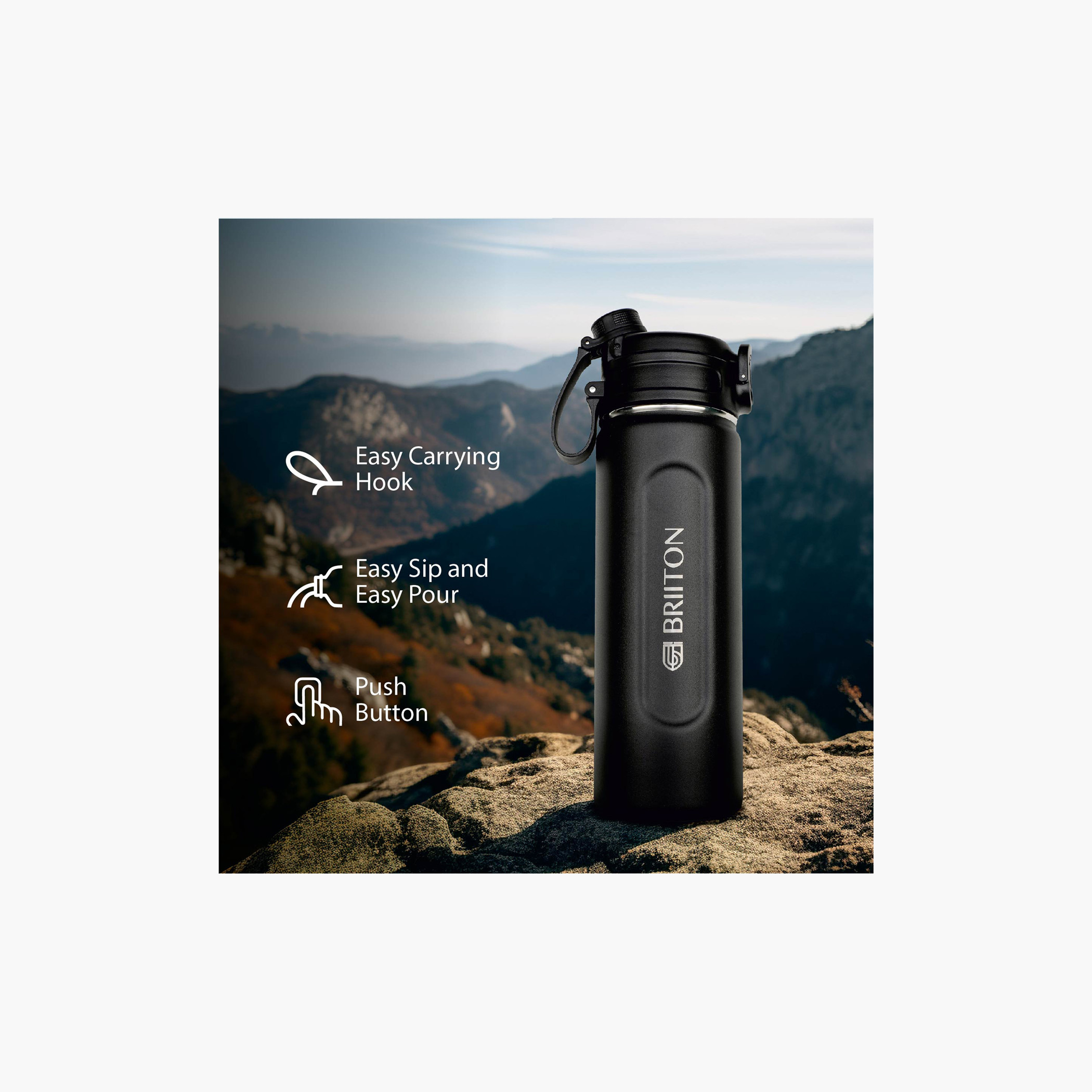 Briiton Stainless Steel Insulated Water Bottle - 1 L-school-waterbottles-image-7