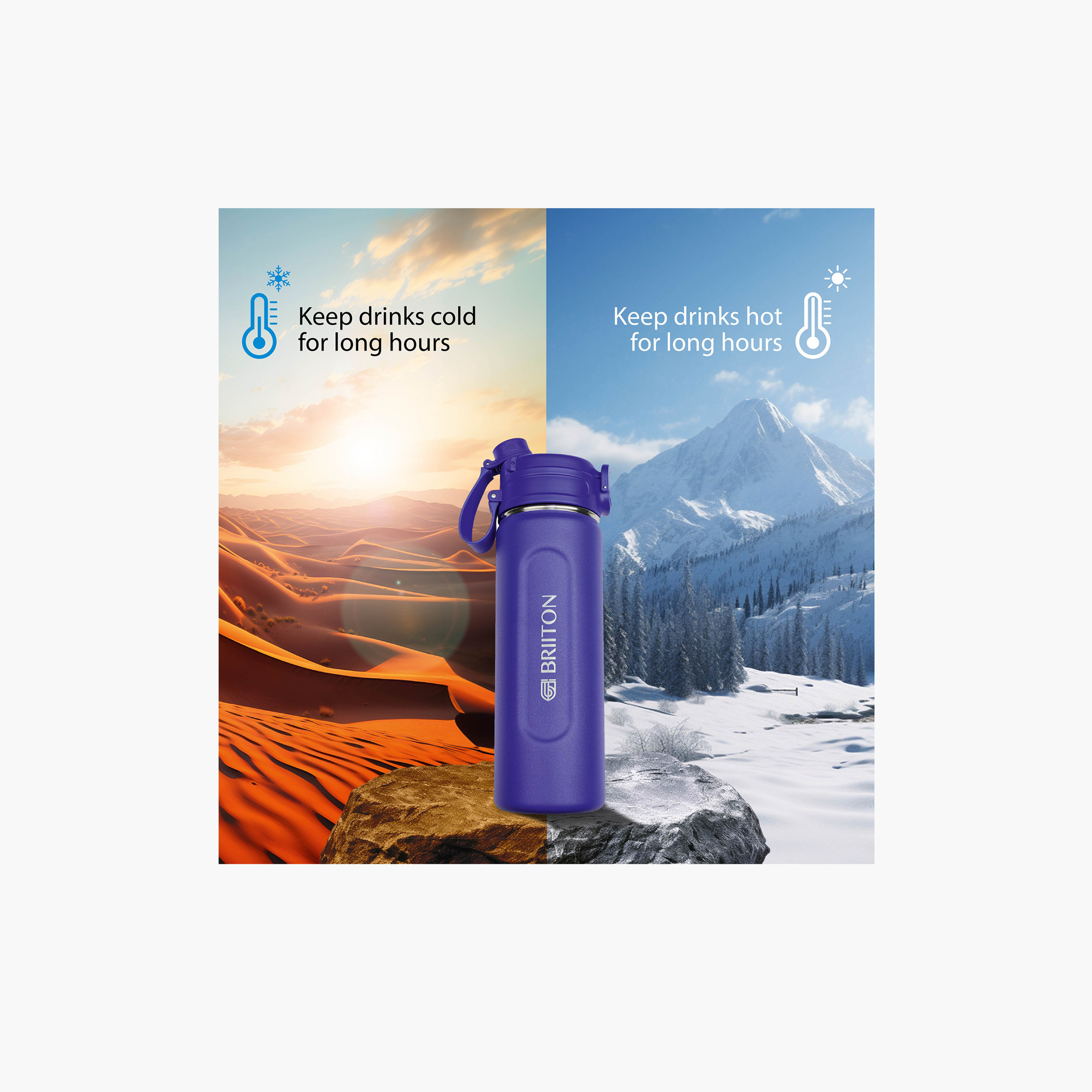 قارورة مياه عازلة للحرارة ستانليس ستيل من بريتون - 1 لتر-school-waterbottles-image-3